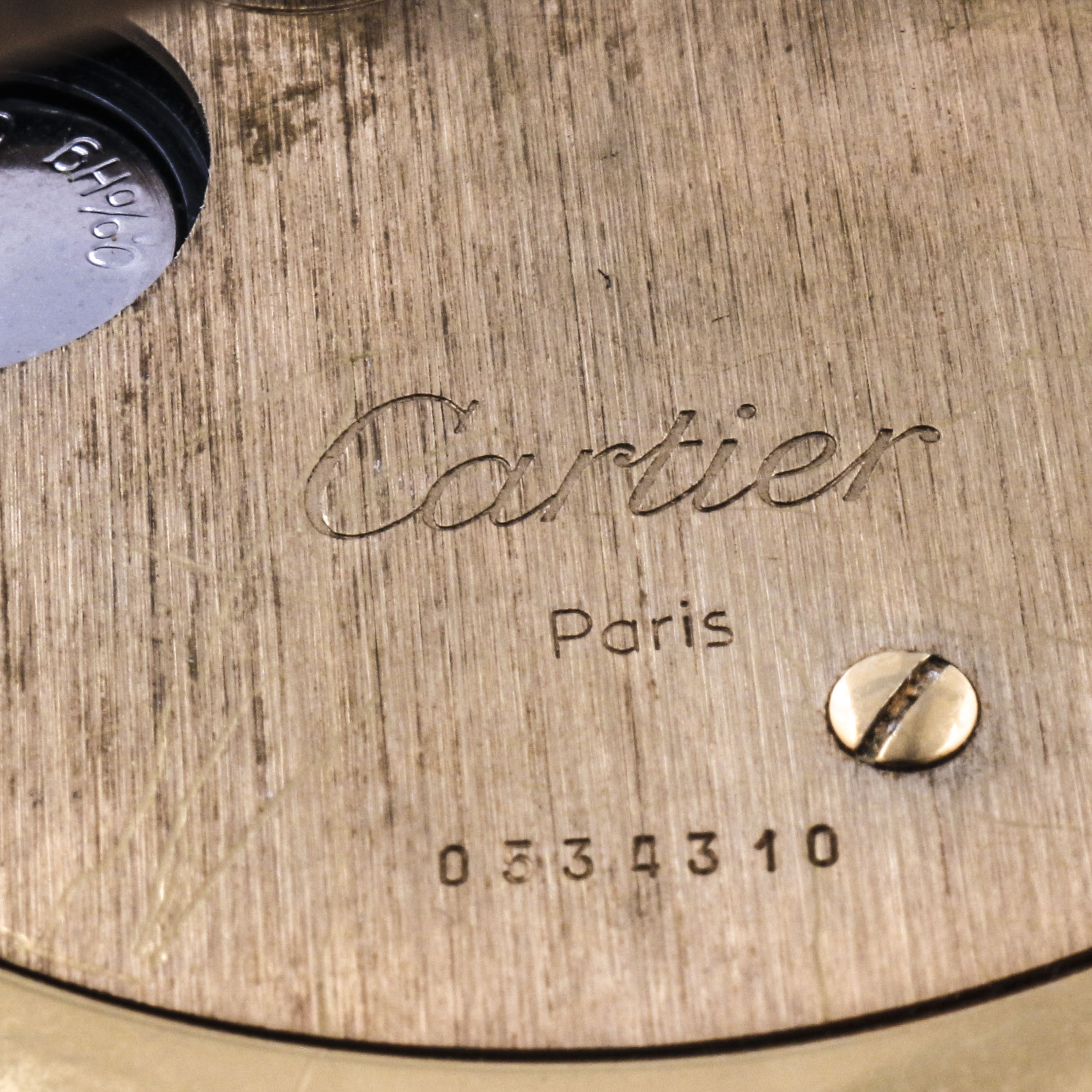 Cartier Gold Tone "Pendulette Romane" Alarm Clock