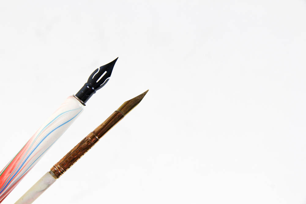 Antique Ges Gesch Brass Inkwell