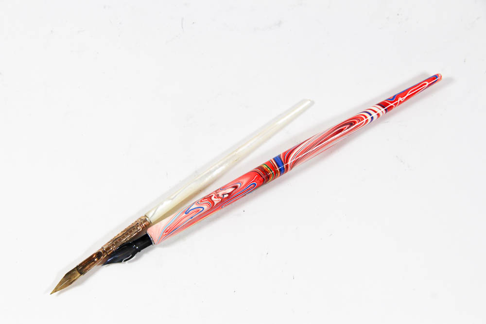 Antique Ges Gesch Brass Inkwell