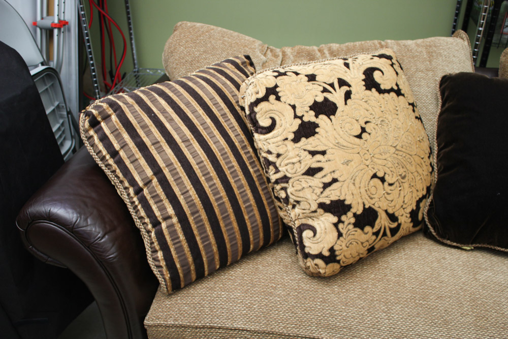 Bernhardt Leather and Fabric Sofa