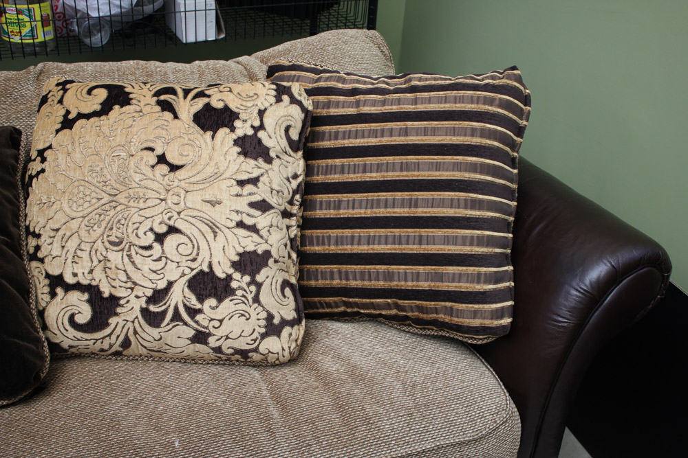 Bernhardt Leather and Fabric Sofa