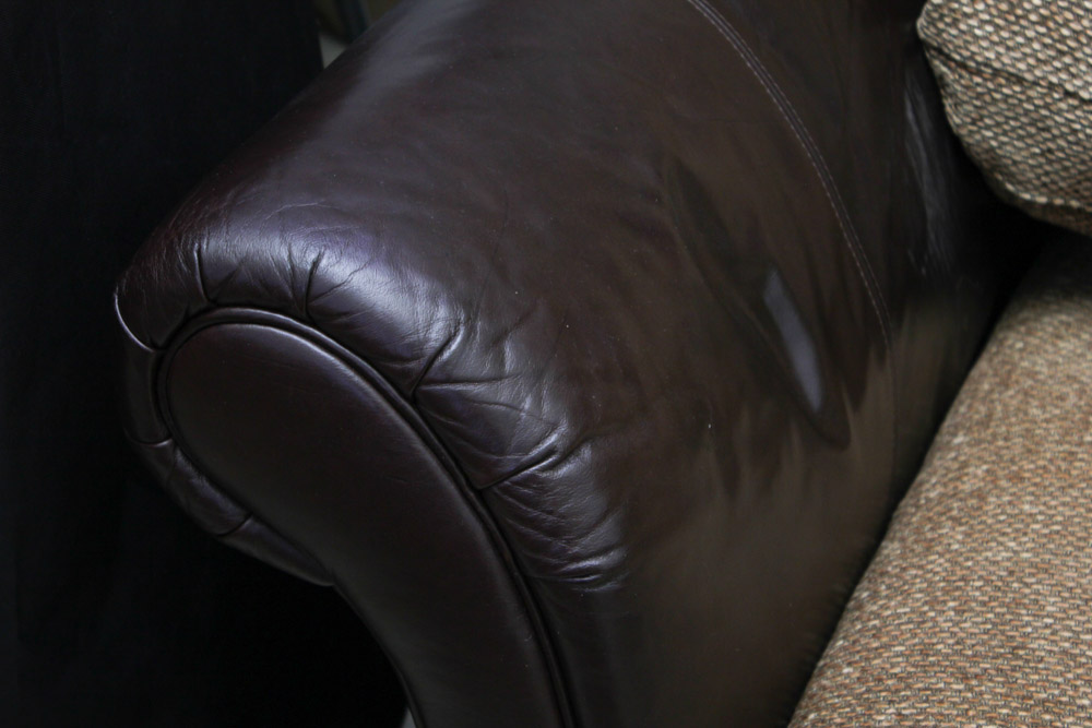 Bernhardt Leather and Fabric Sofa