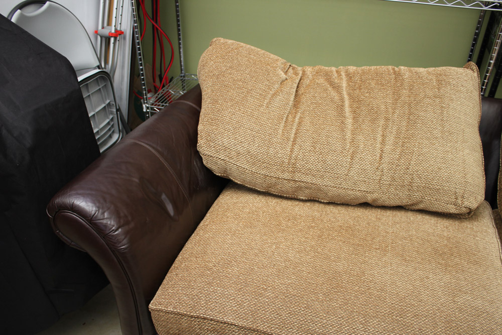 Bernhardt Leather and Fabric Sofa