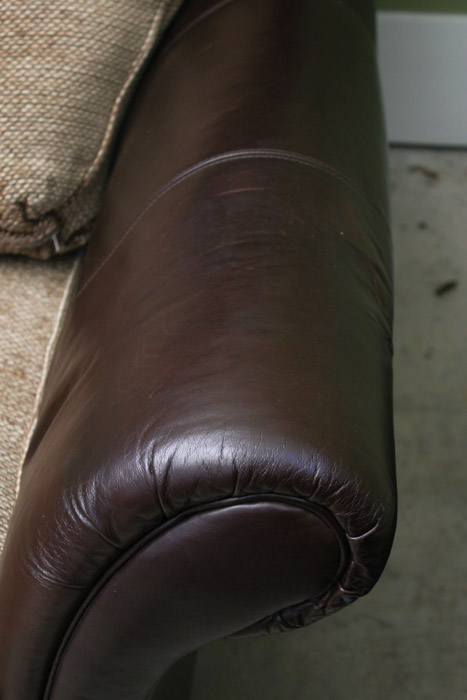 Bernhardt Leather and Fabric Sofa