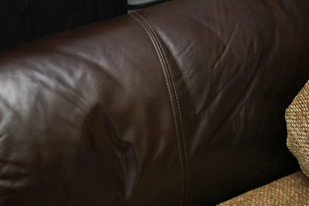 Bernhardt Leather and Fabric Sofa