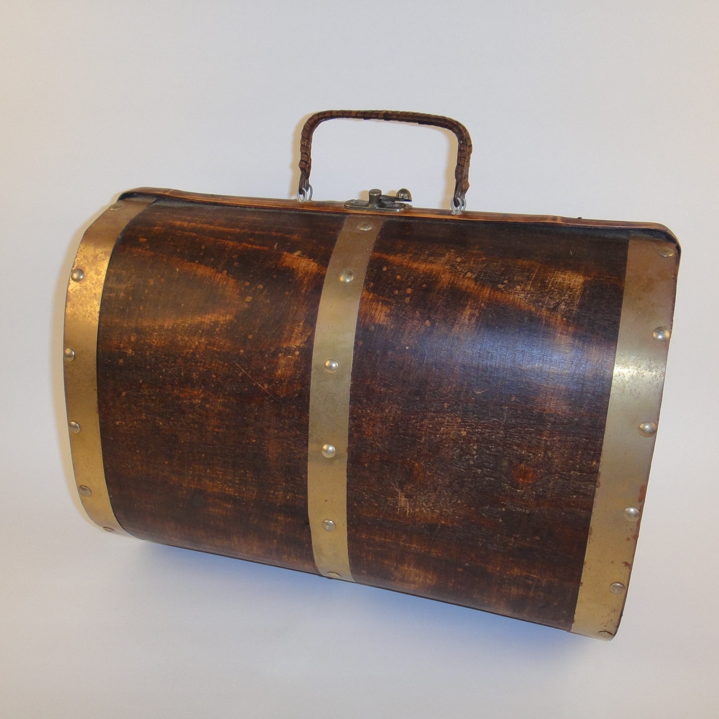 Vintage Wood and Brass Suitcase