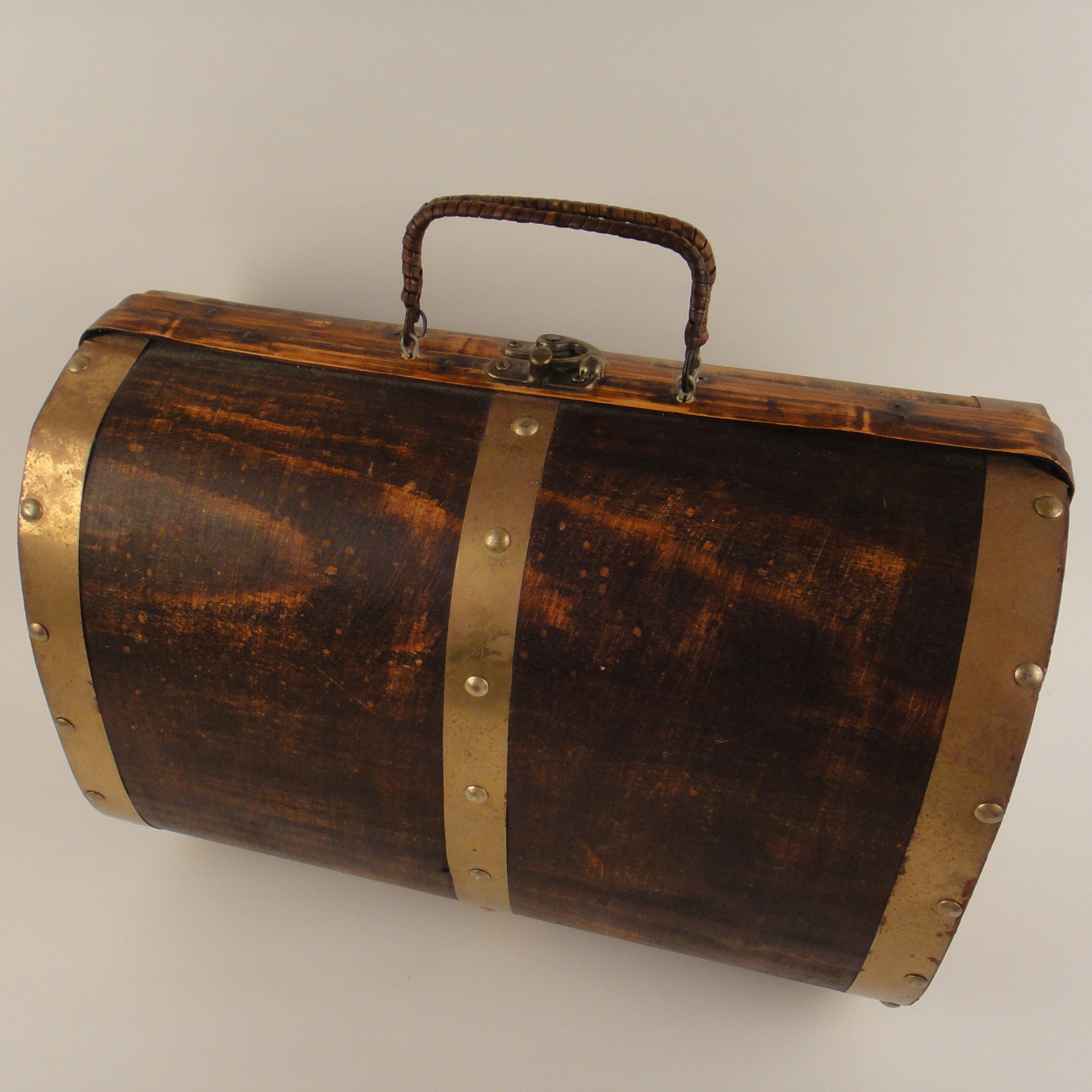 Vintage Wood and Brass Suitcase