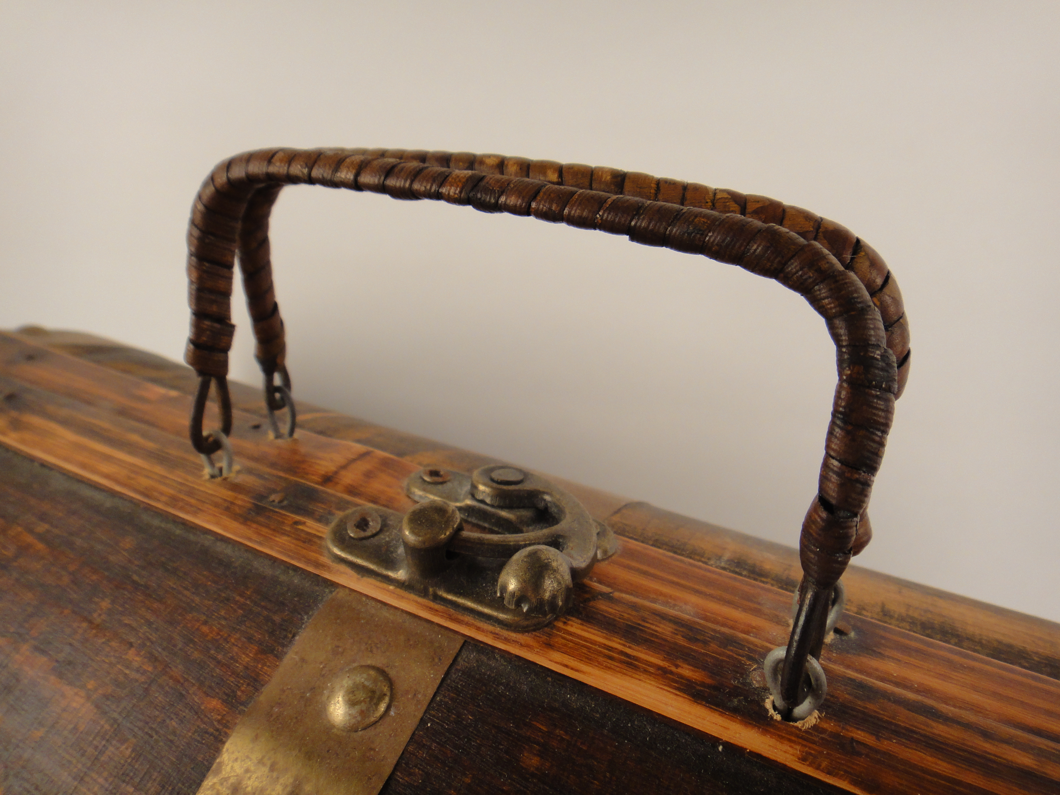 Vintage Wood and Brass Suitcase