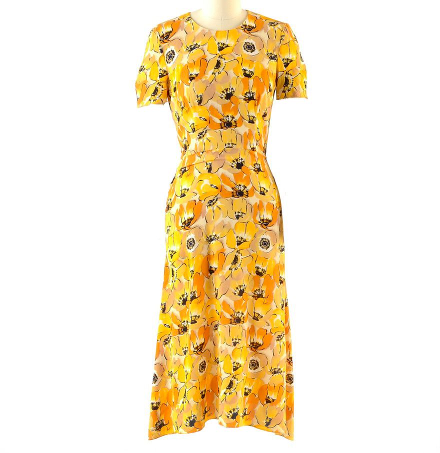 Prada Poppy Floral Print Silk Dress from the Fall of 2000 Ready-To-Wear Collection