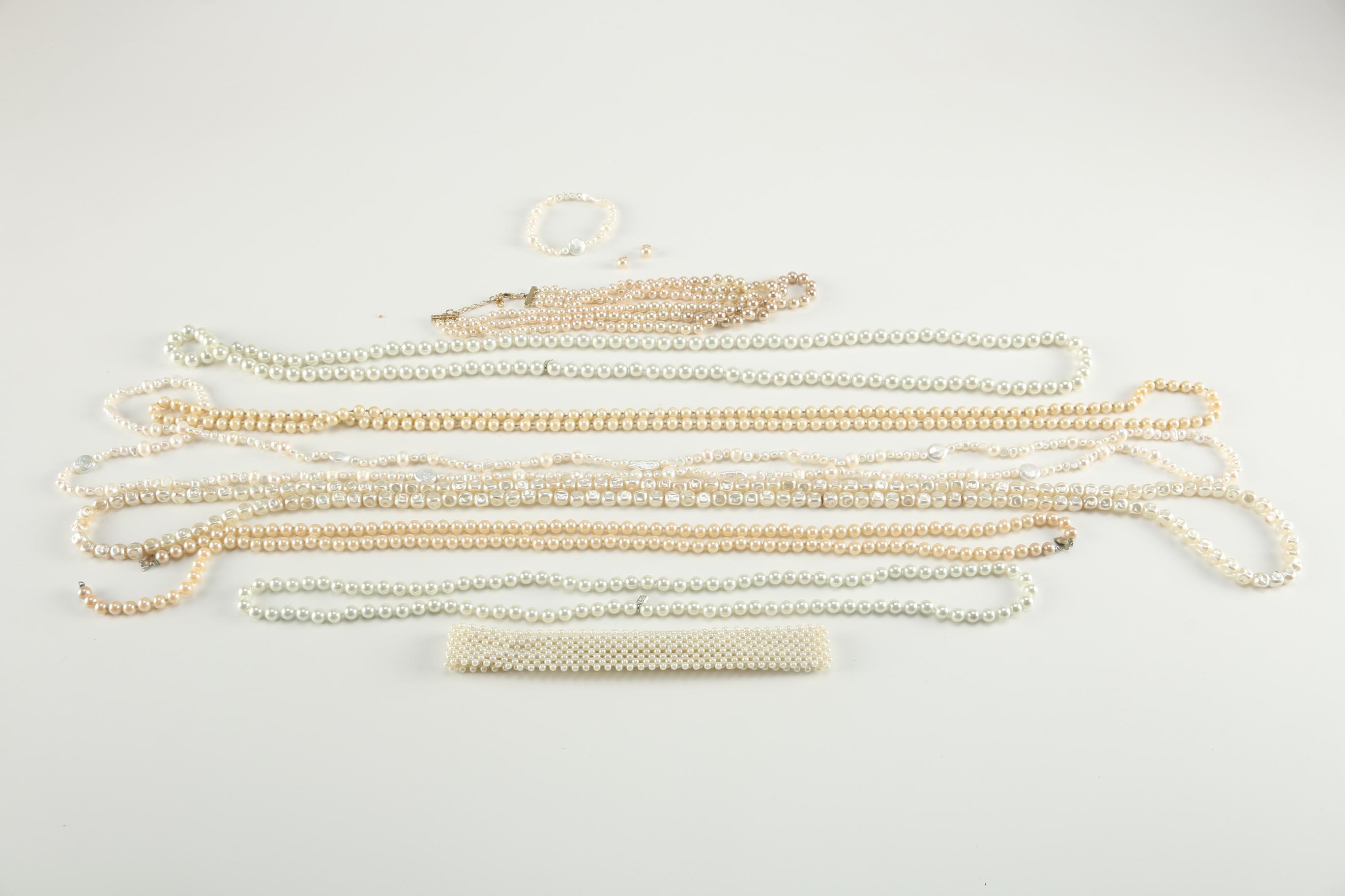 Faux Pearl Necklaces and Bracelets