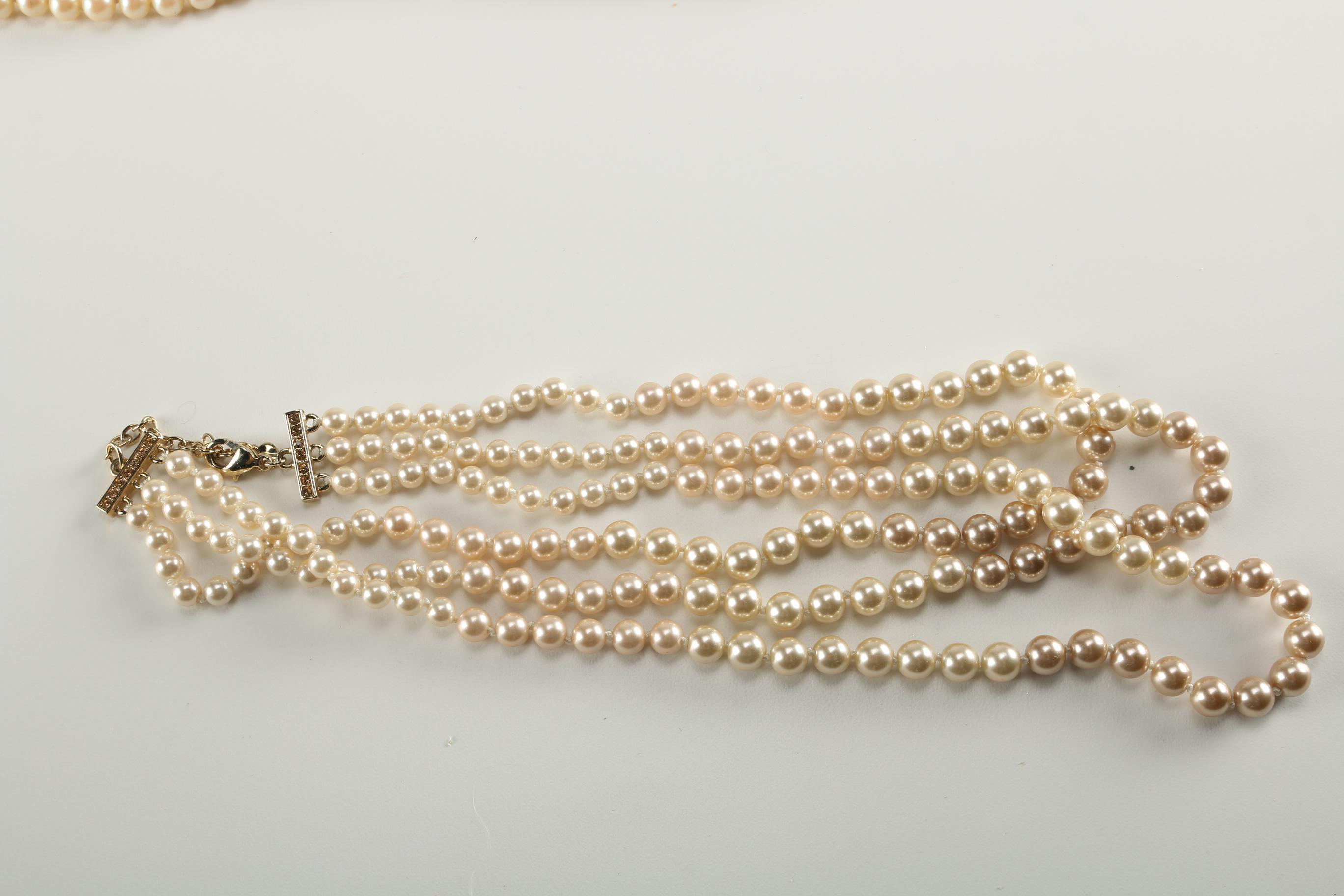 Faux Pearl Necklaces and Bracelets