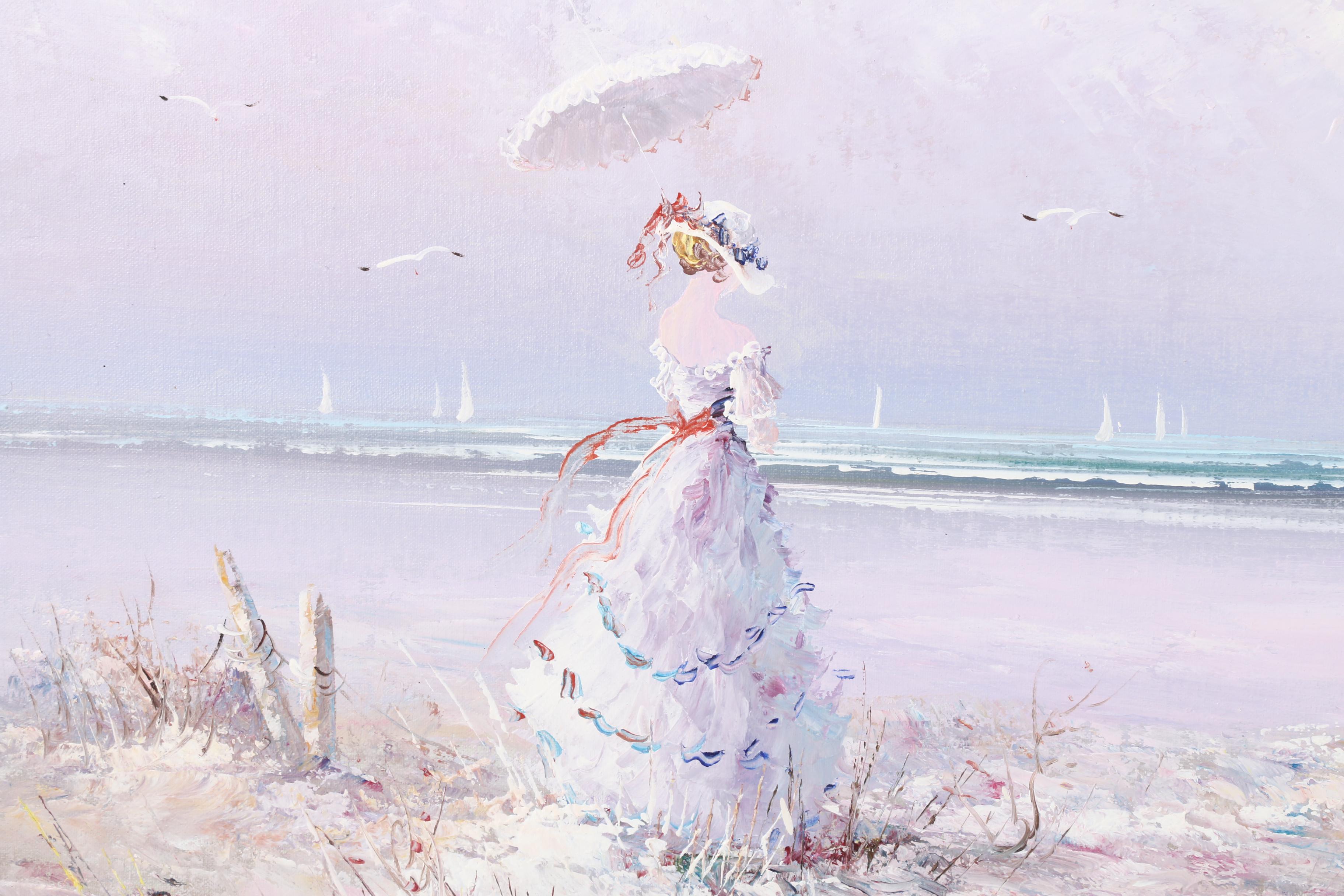 J. Miller Signed Oil on Canvas Beach Landscape