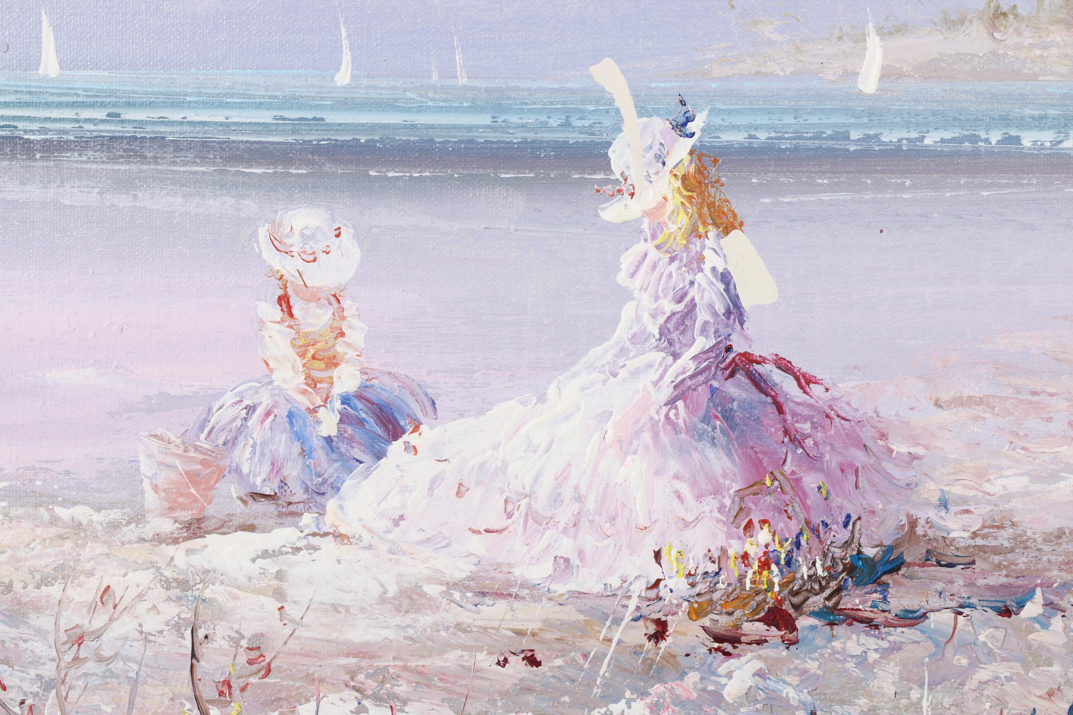 J. Miller Signed Oil on Canvas Beach Landscape