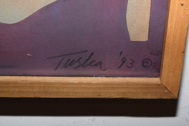 Original Tuska Multimedia "Silhouette III" Framed Art