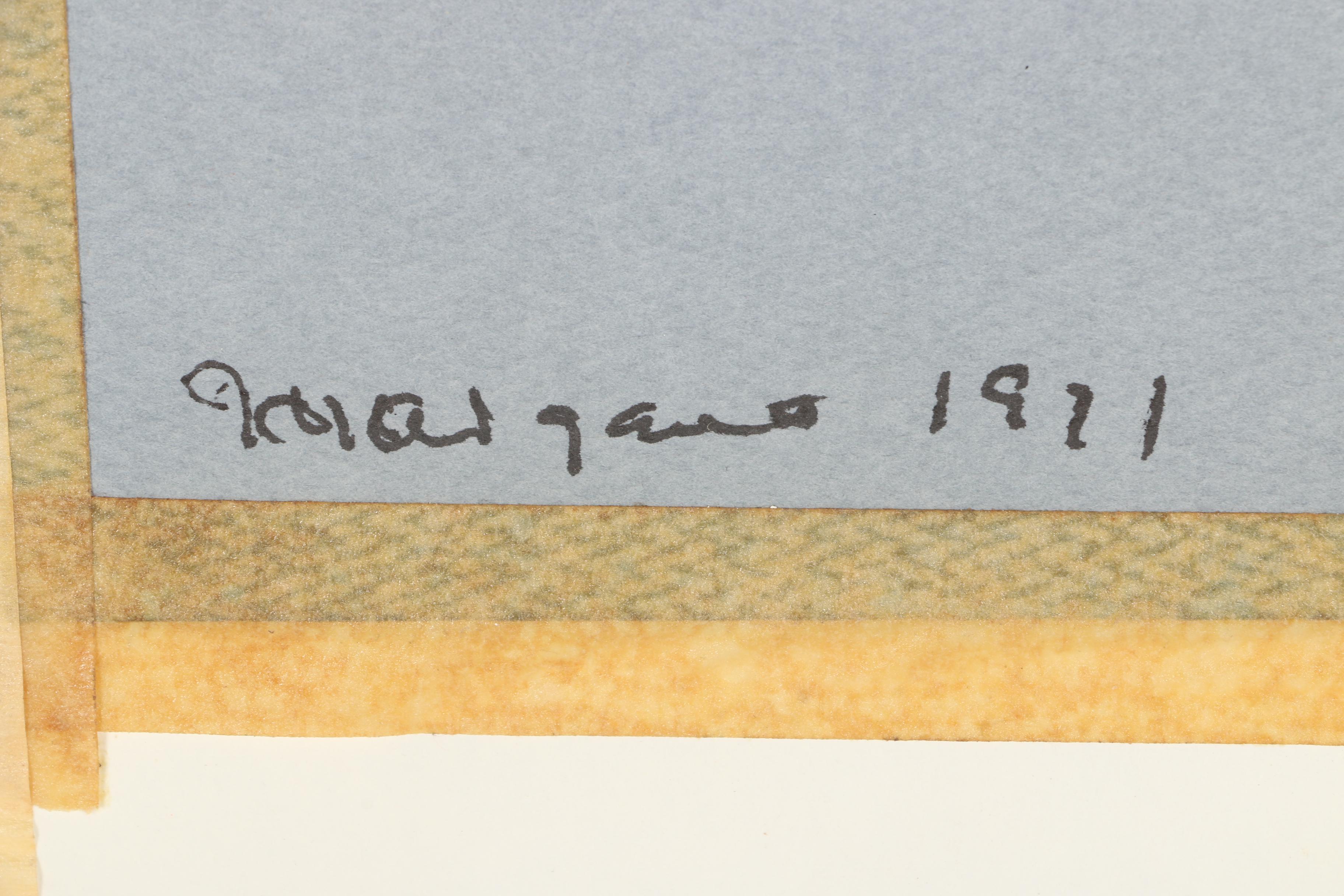 Lee Tsatoke Native American Gouache Painting on Heavyweight Paper