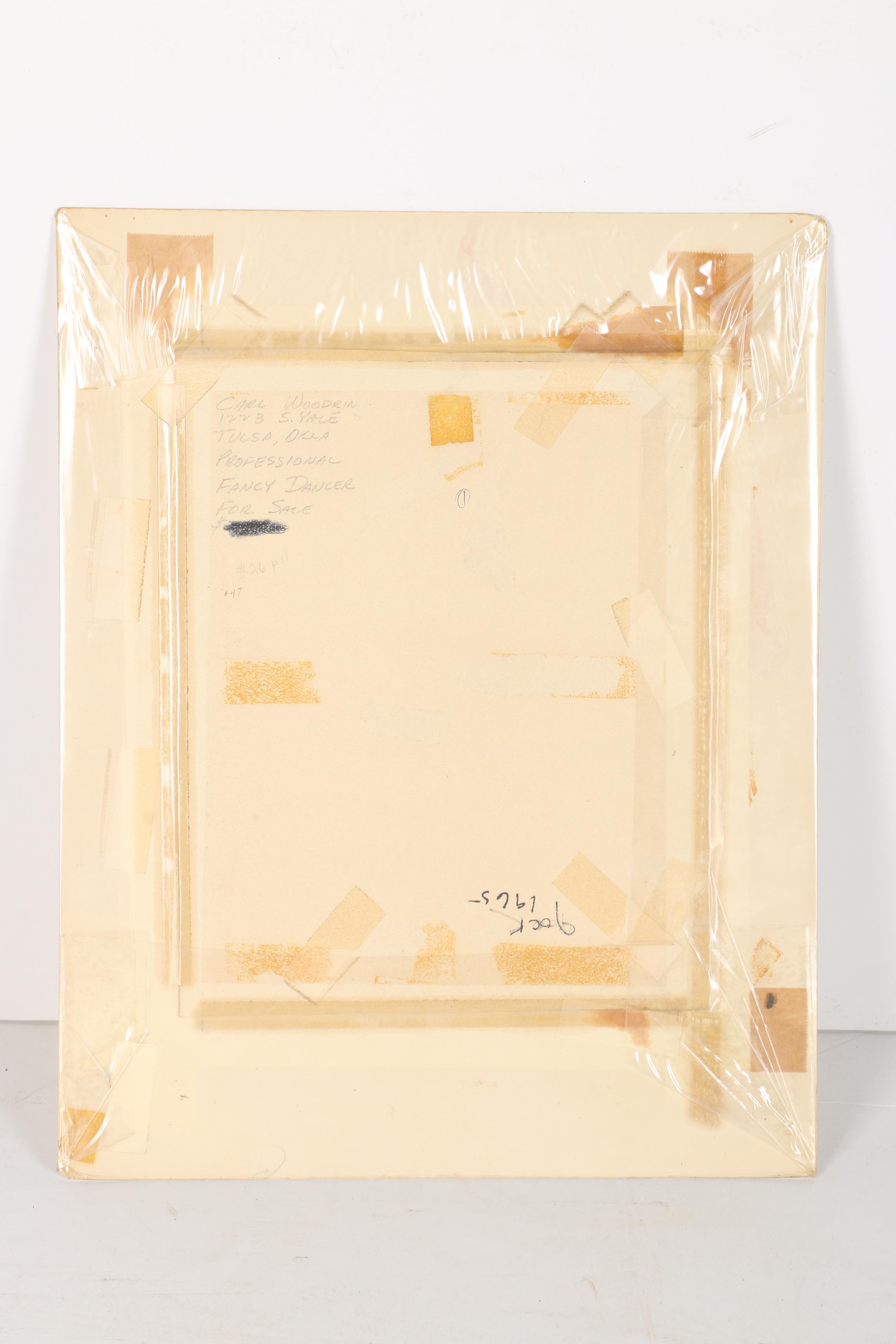 Carl Woodring (Wasaba Shinga) Gouache Painting on Paper ""Fancy Dancer"