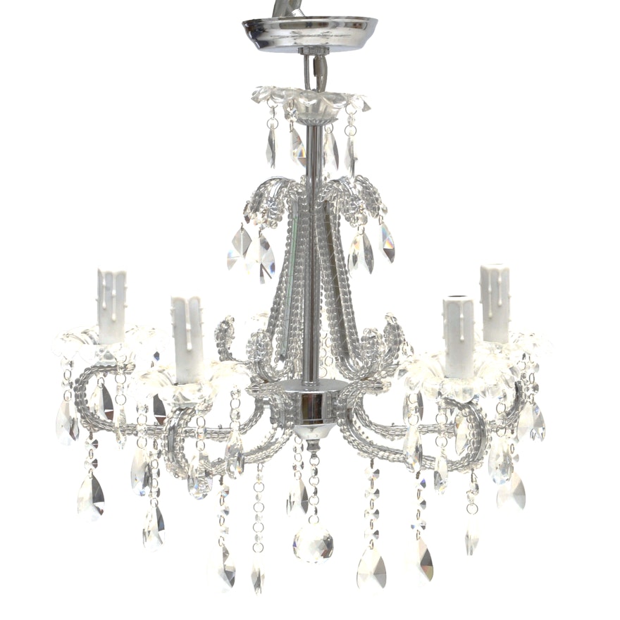 Silver Toned Crystal Chandelier