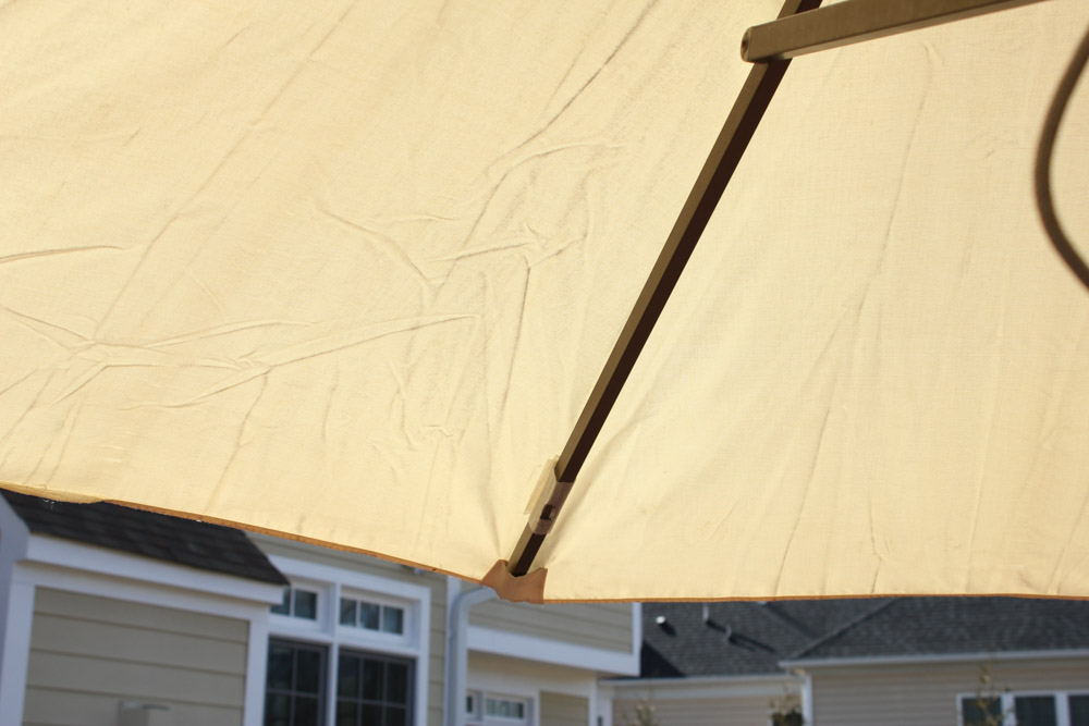 Hanamint Tuscany Rectangular Extension Table with Umbrella and Stand