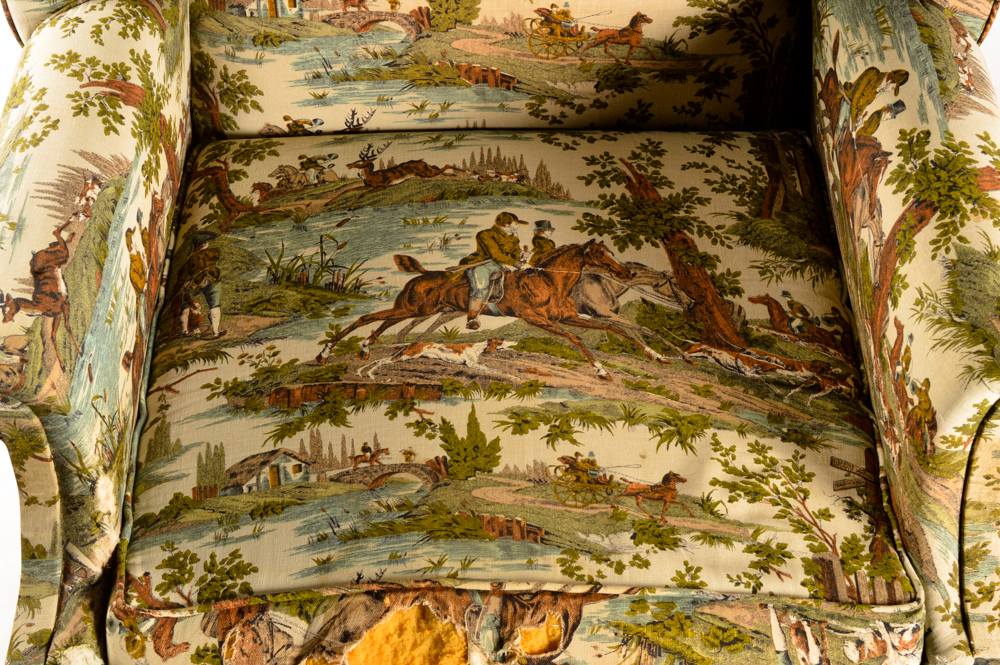 Pair of  Vintage Equestrian Themed Armchairs