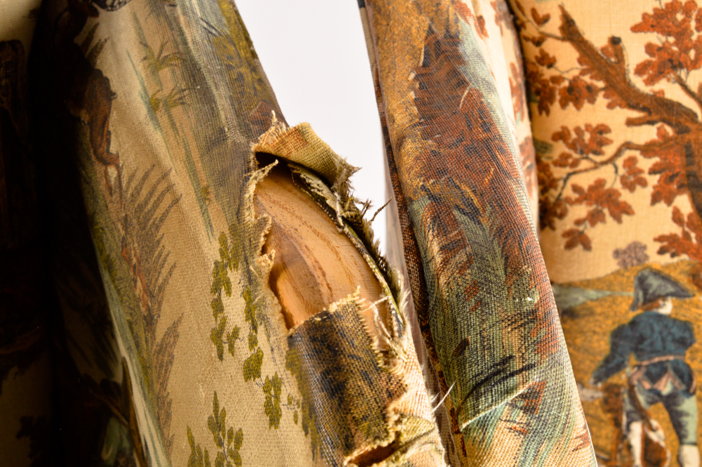 Pair of  Vintage Equestrian Themed Armchairs