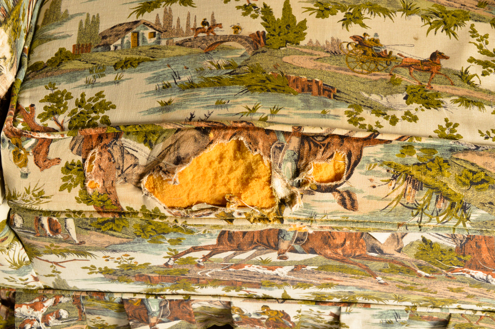 Pair of  Vintage Equestrian Themed Armchairs