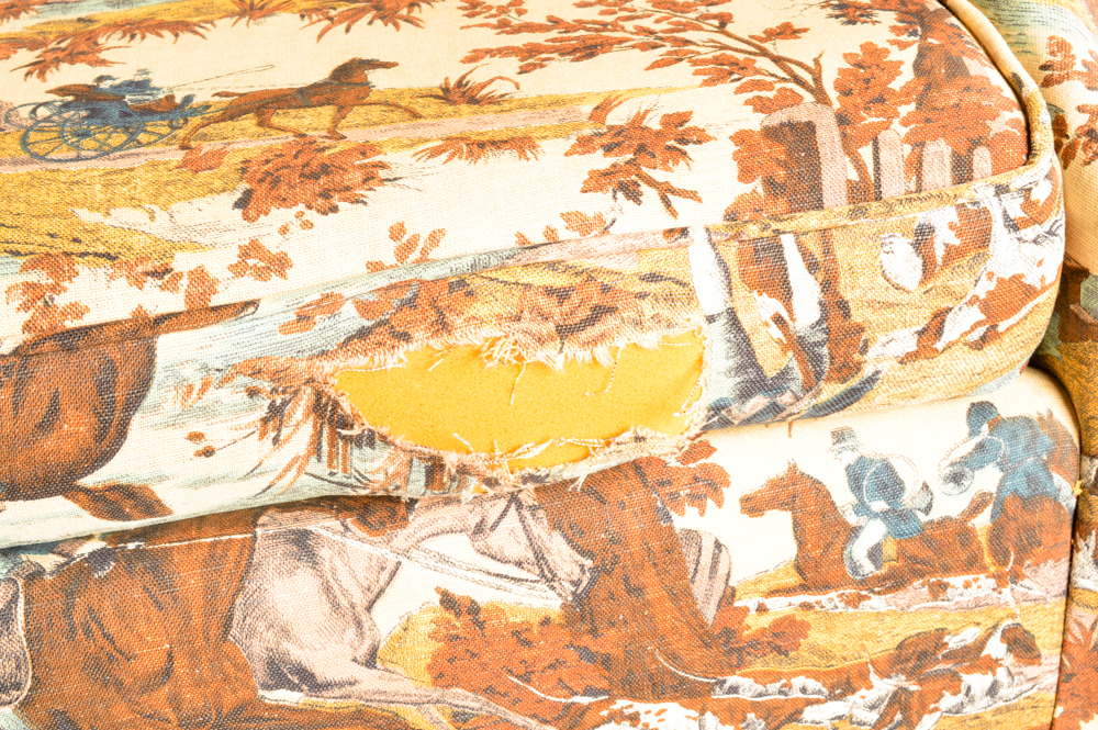 Pair of  Vintage Equestrian Themed Armchairs