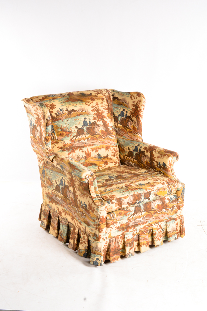 Pair of  Vintage Equestrian Themed Armchairs