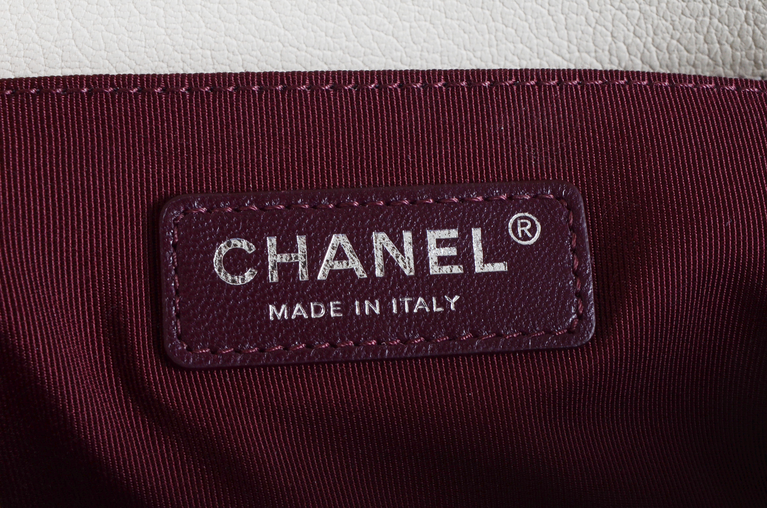 Chanel Boy Flap Bag in Ivory Quilted and Patent Leather