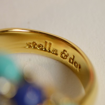 Stella & Dot Faux Lapis Lazuli Statement Necklace, Bracelet, and Ring