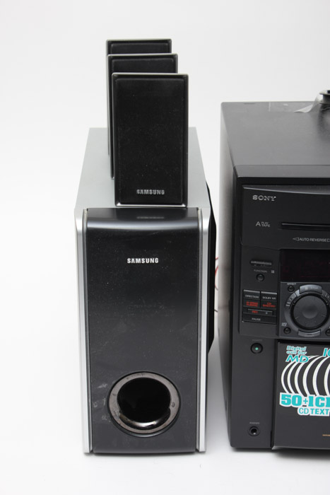 Sony CD Changer Bookshelf Stereo and Samsung Speaker System
