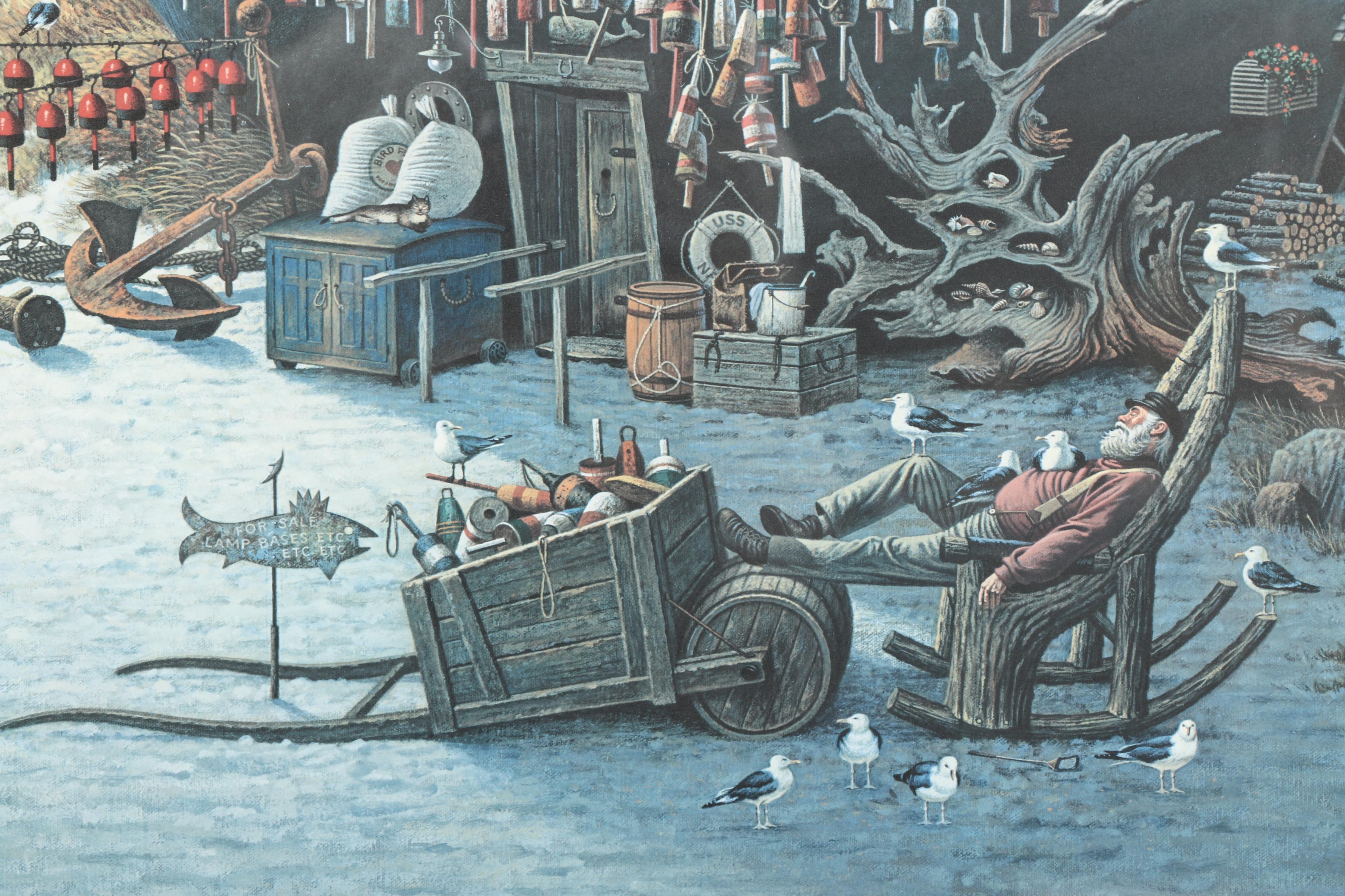 Charles Wysocki Limited Edition Offset Lithograph "Where the Buoys Are"