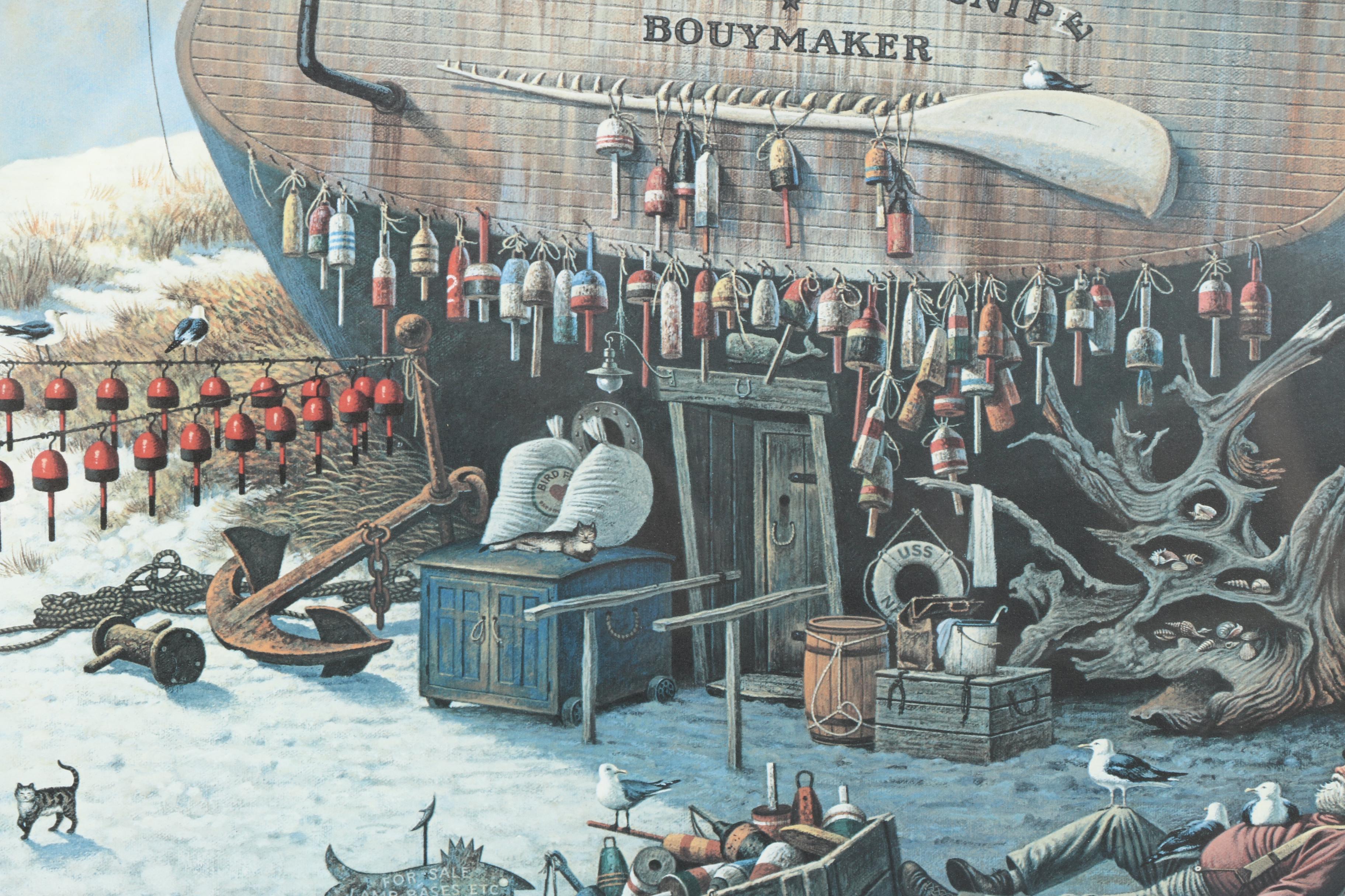 Charles Wysocki Limited Edition Offset Lithograph "Where the Buoys Are"