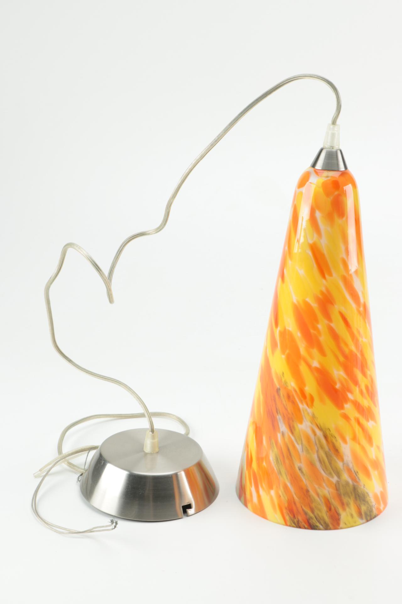 Set of Art Glass Pendant Lights