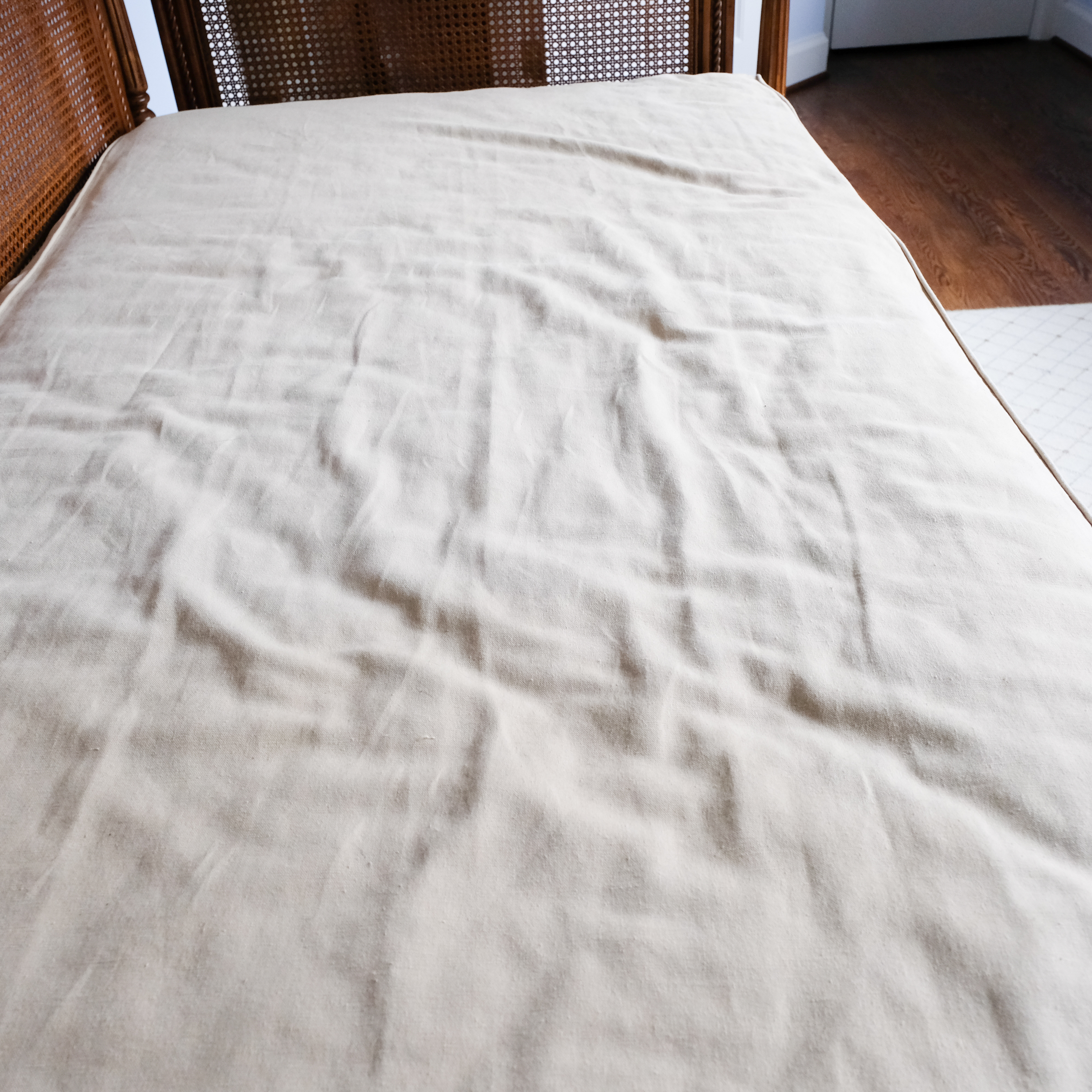 Carved Fluted Post and Caned Daybed