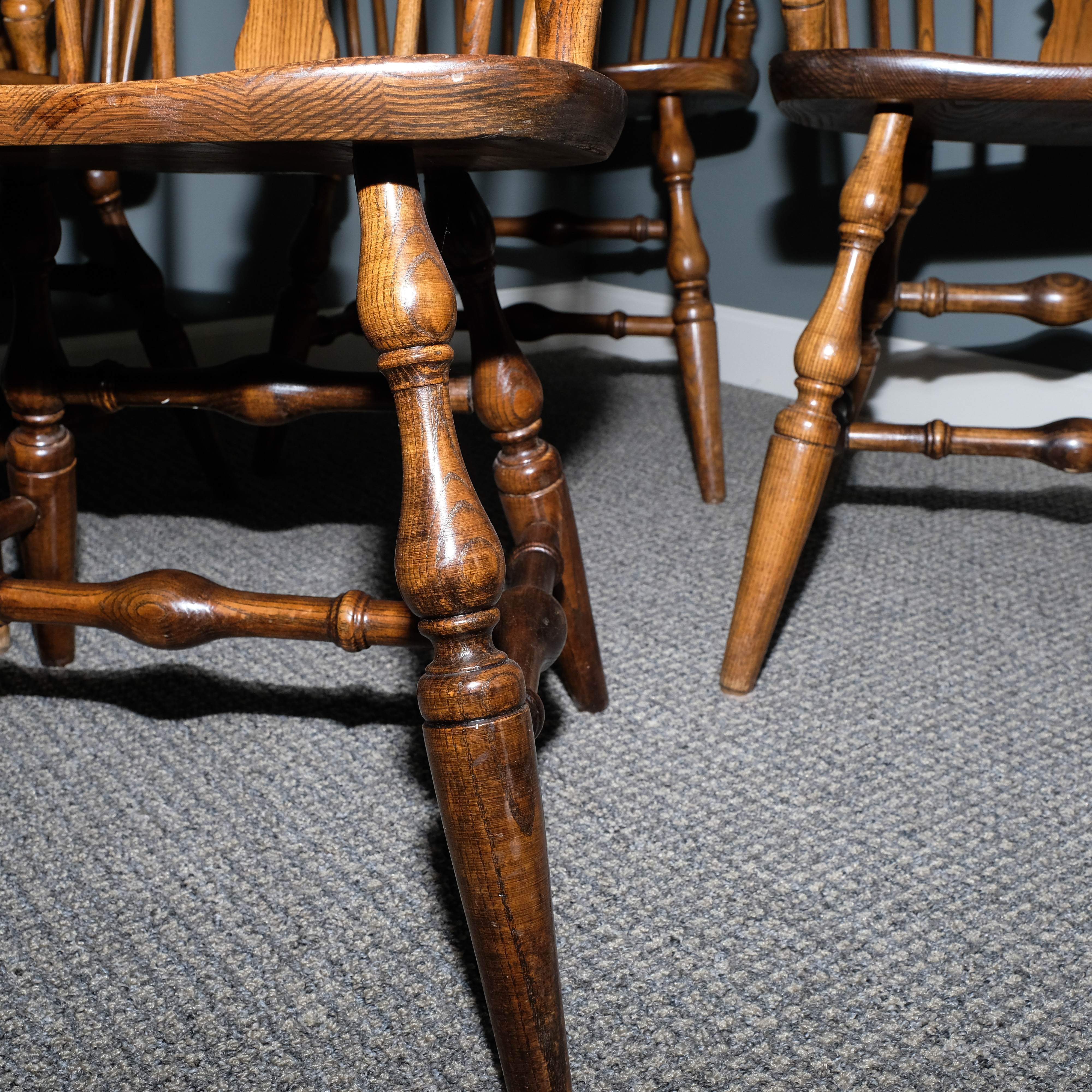Oak Spindle Back Windsor Chairs