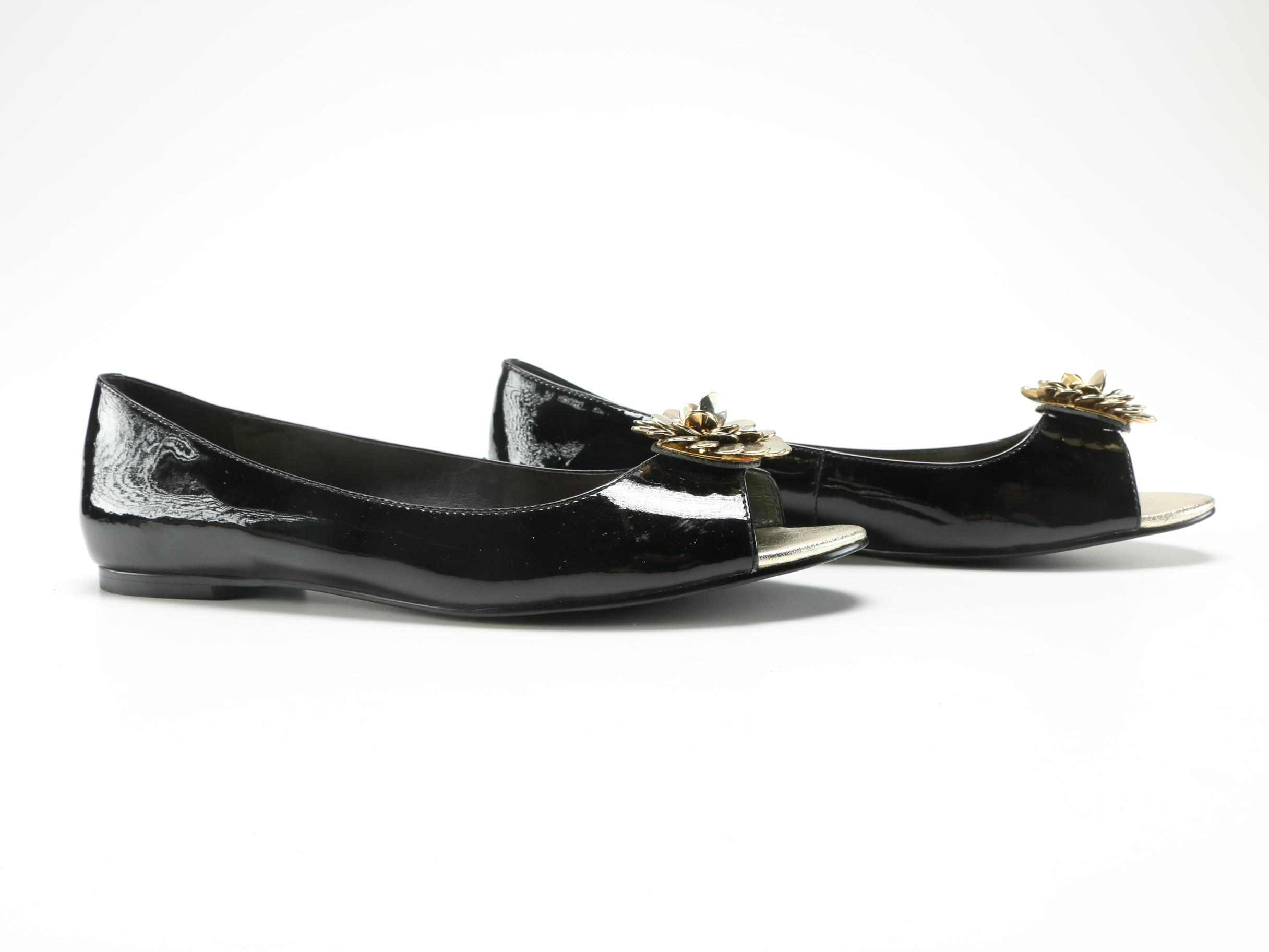 Kate Spade Patent Leather Peep Toe Flats