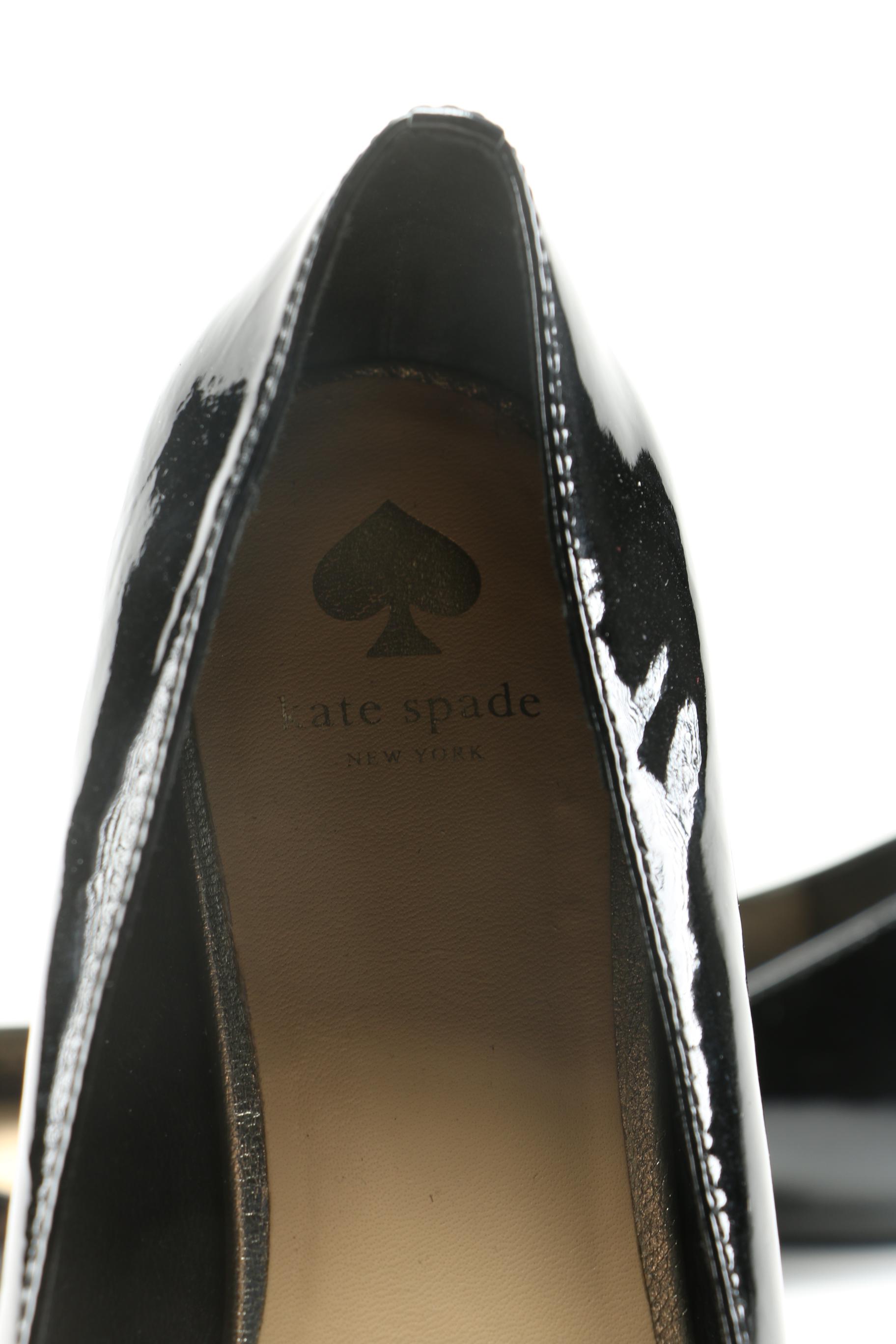 Kate Spade Patent Leather Peep Toe Flats