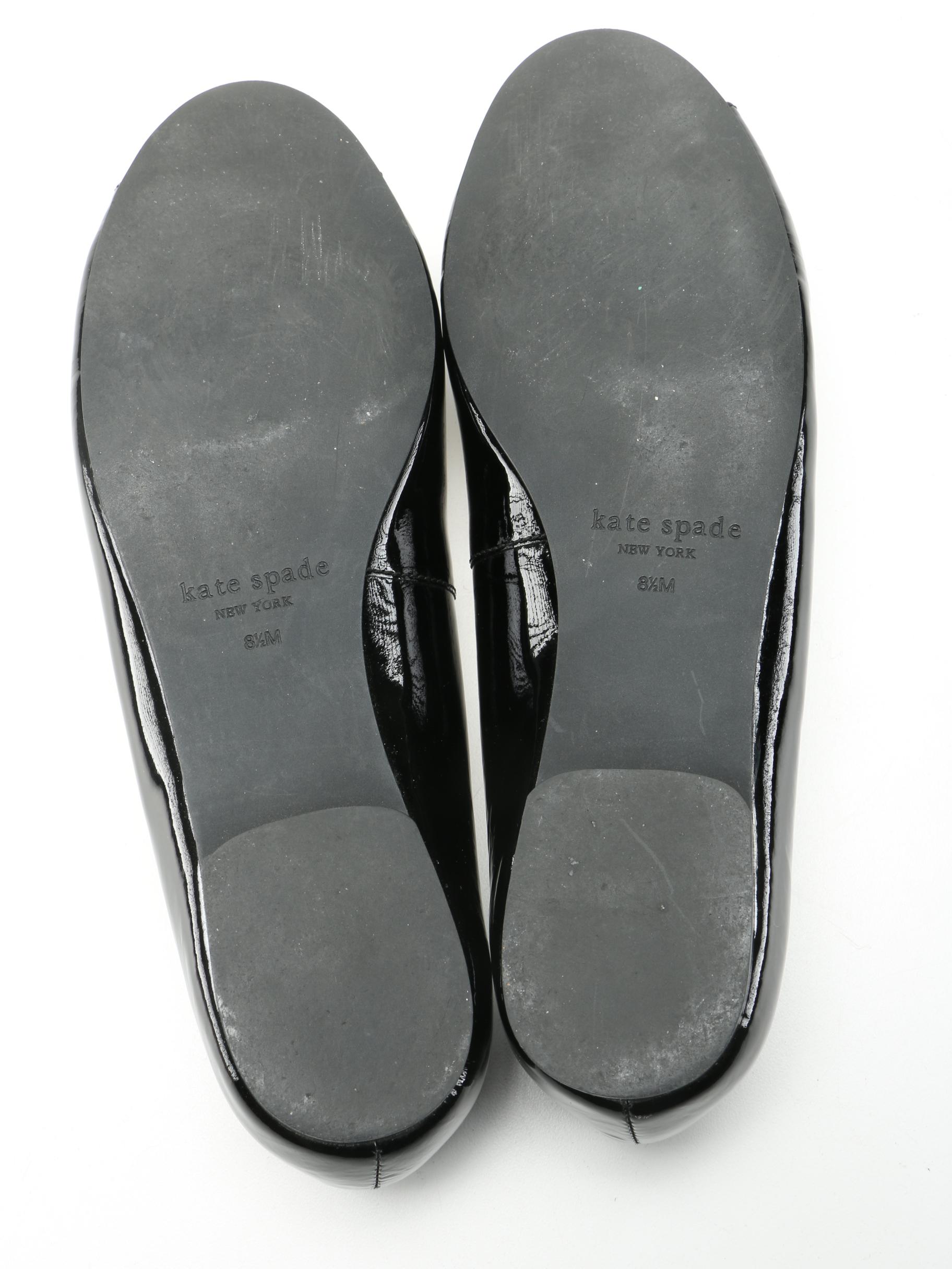 Kate Spade Patent Leather Peep Toe Flats