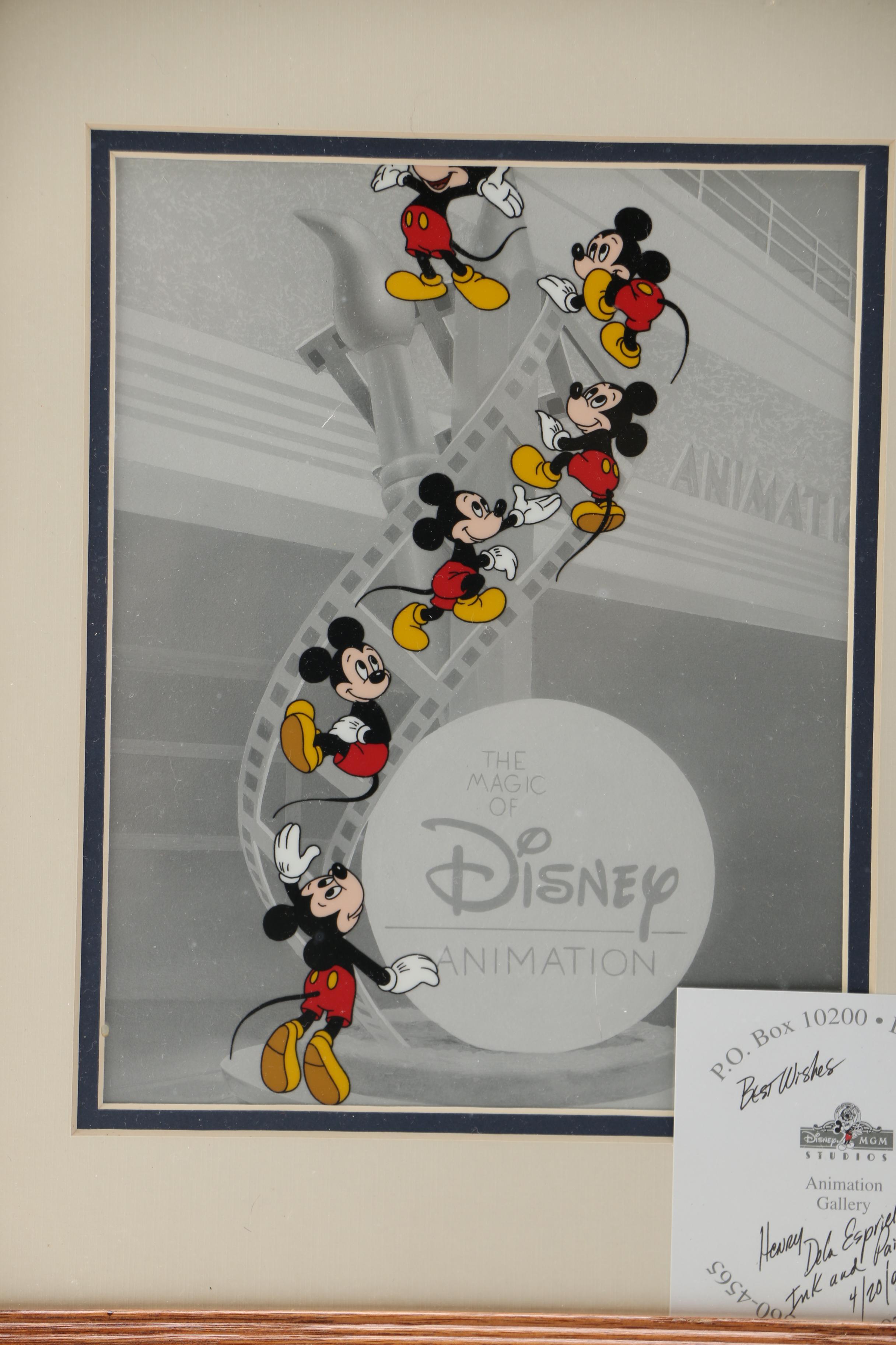 Group of Sericels of Disney Characters Including Autographs