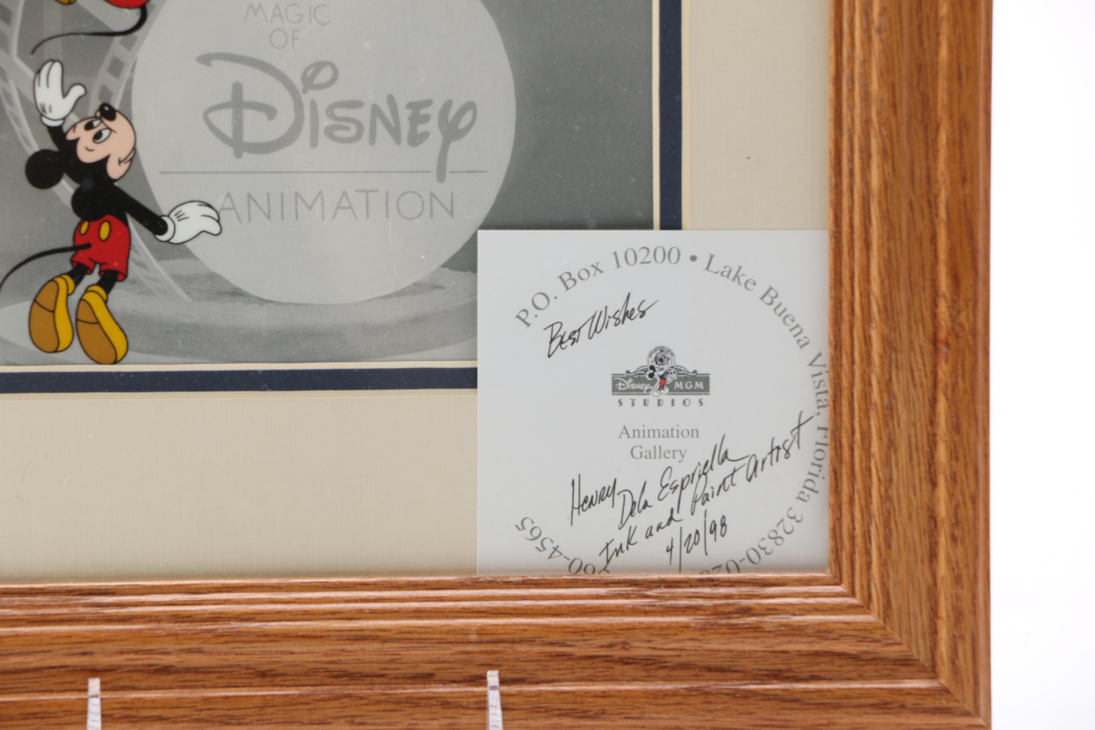 Group of Sericels of Disney Characters Including Autographs