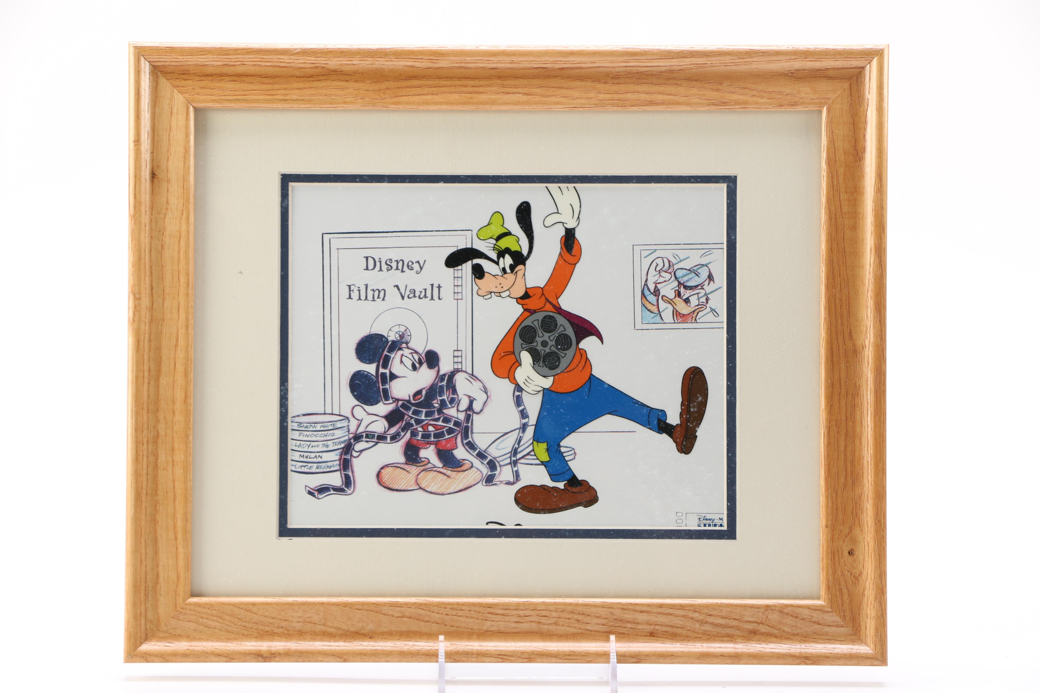 Group of Sericels of Disney Characters Including Autographs