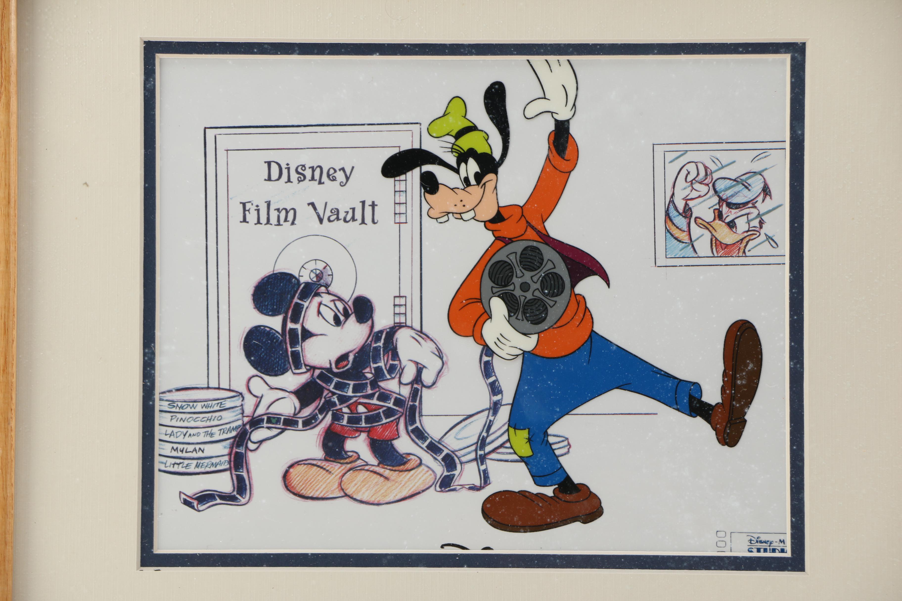 Group of Sericels of Disney Characters Including Autographs