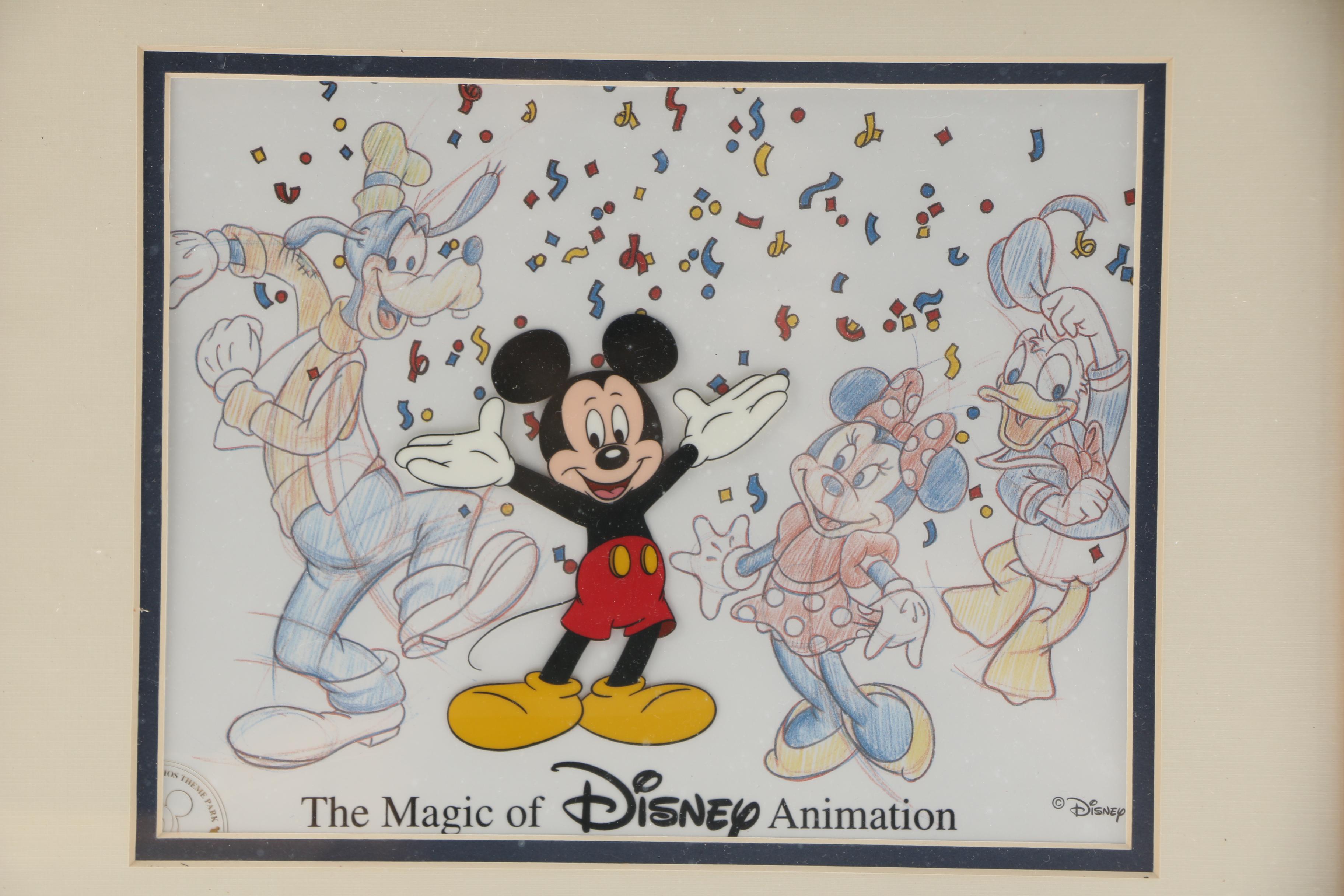 Group of Sericels of Disney Characters Including Autographs