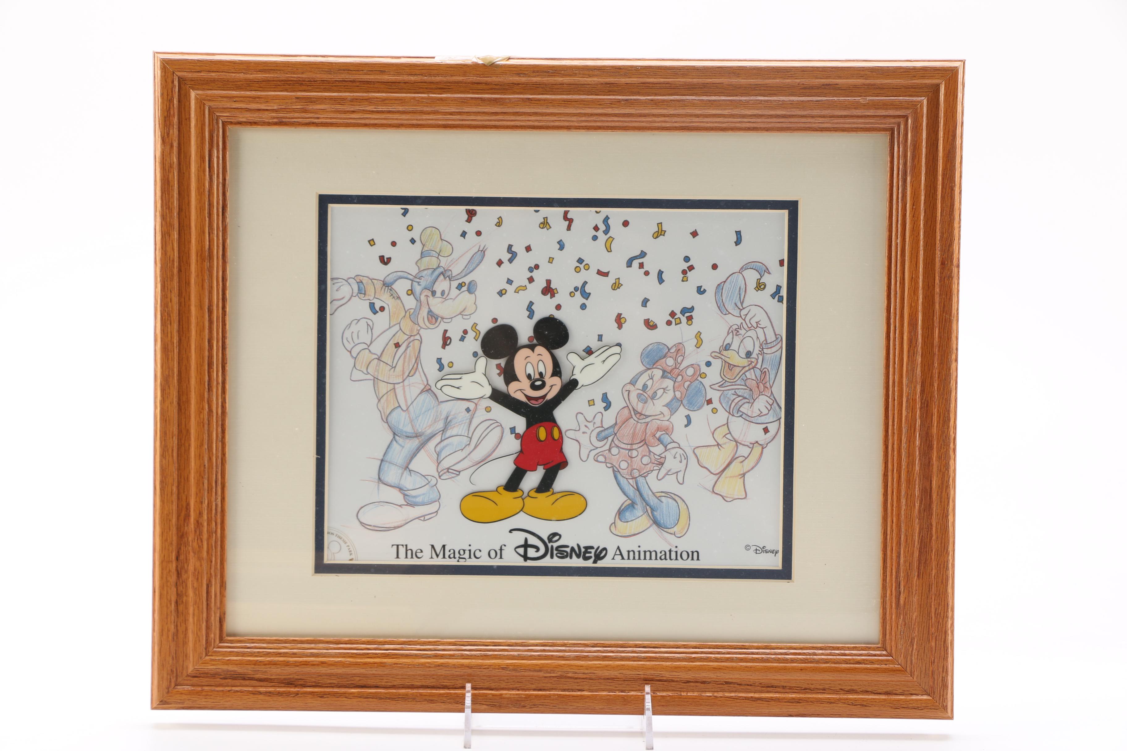 Group of Sericels of Disney Characters Including Autographs