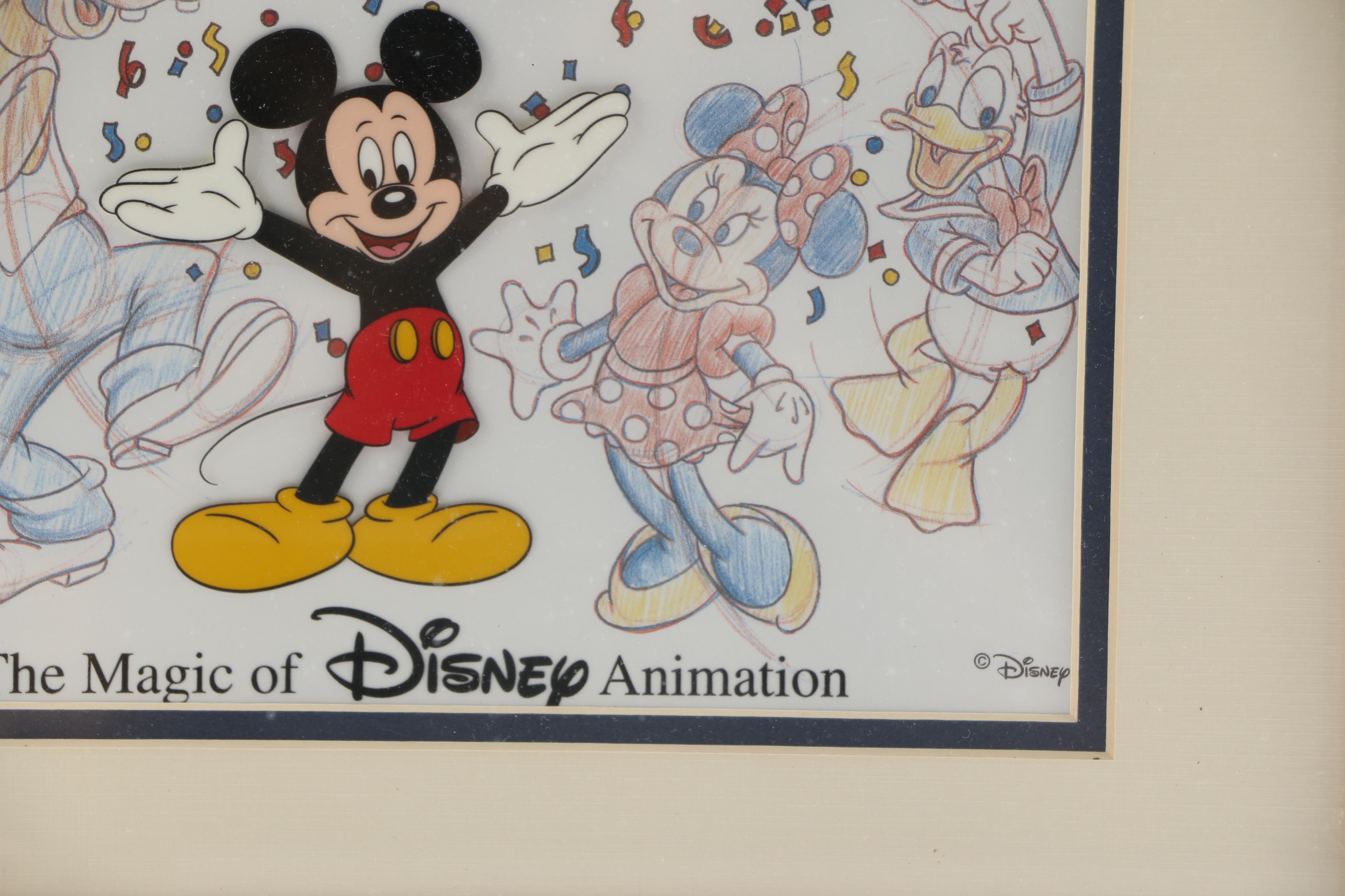 Group of Sericels of Disney Characters Including Autographs