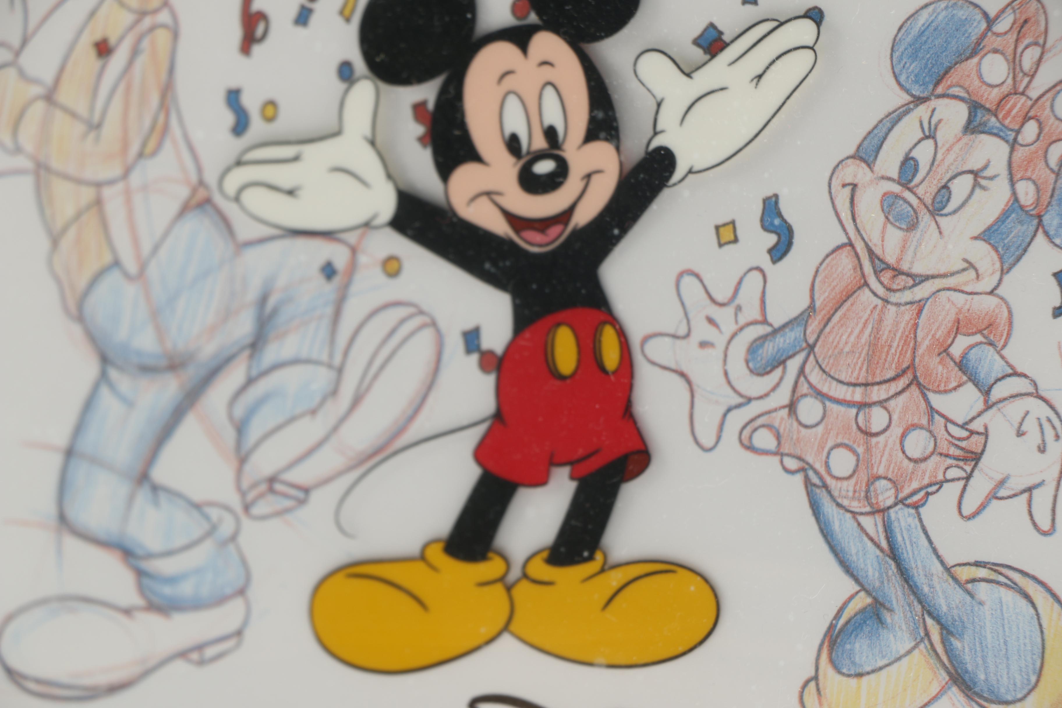 Group of Sericels of Disney Characters Including Autographs