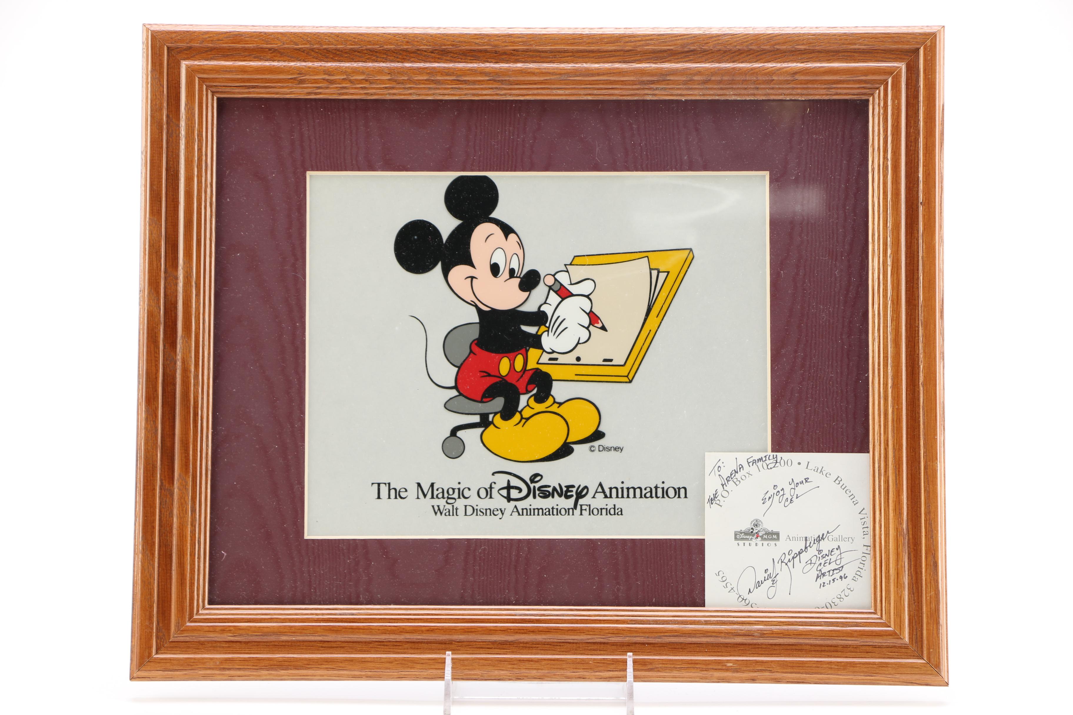 Group of Sericels of Disney Characters Including Autographs