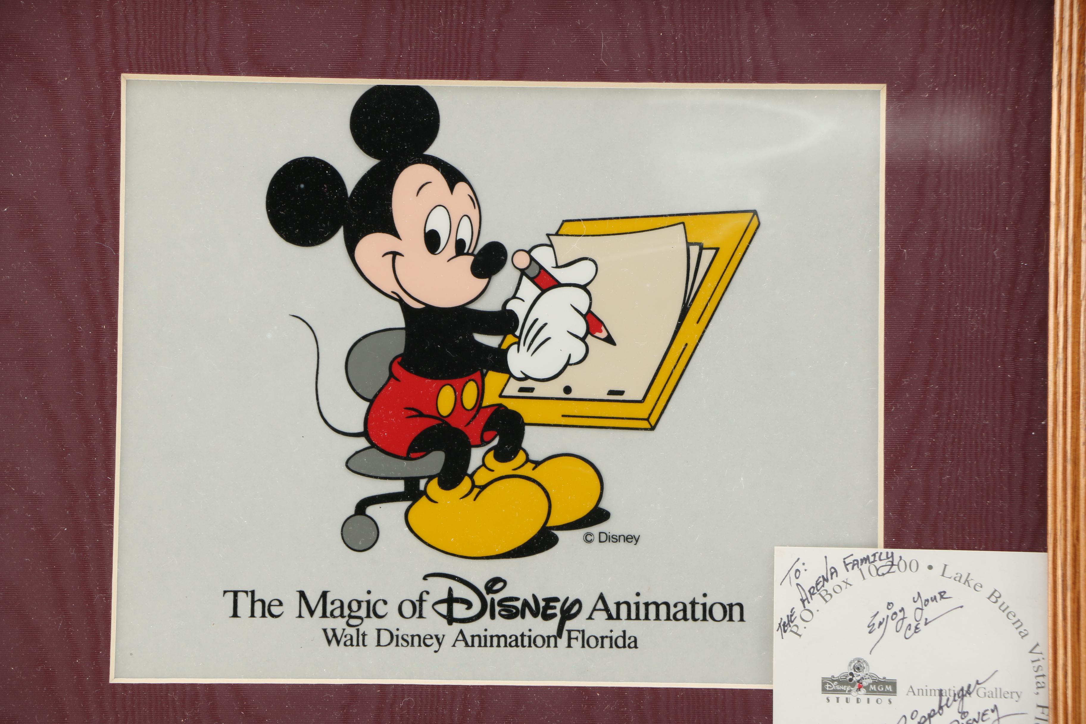 Group of Sericels of Disney Characters Including Autographs