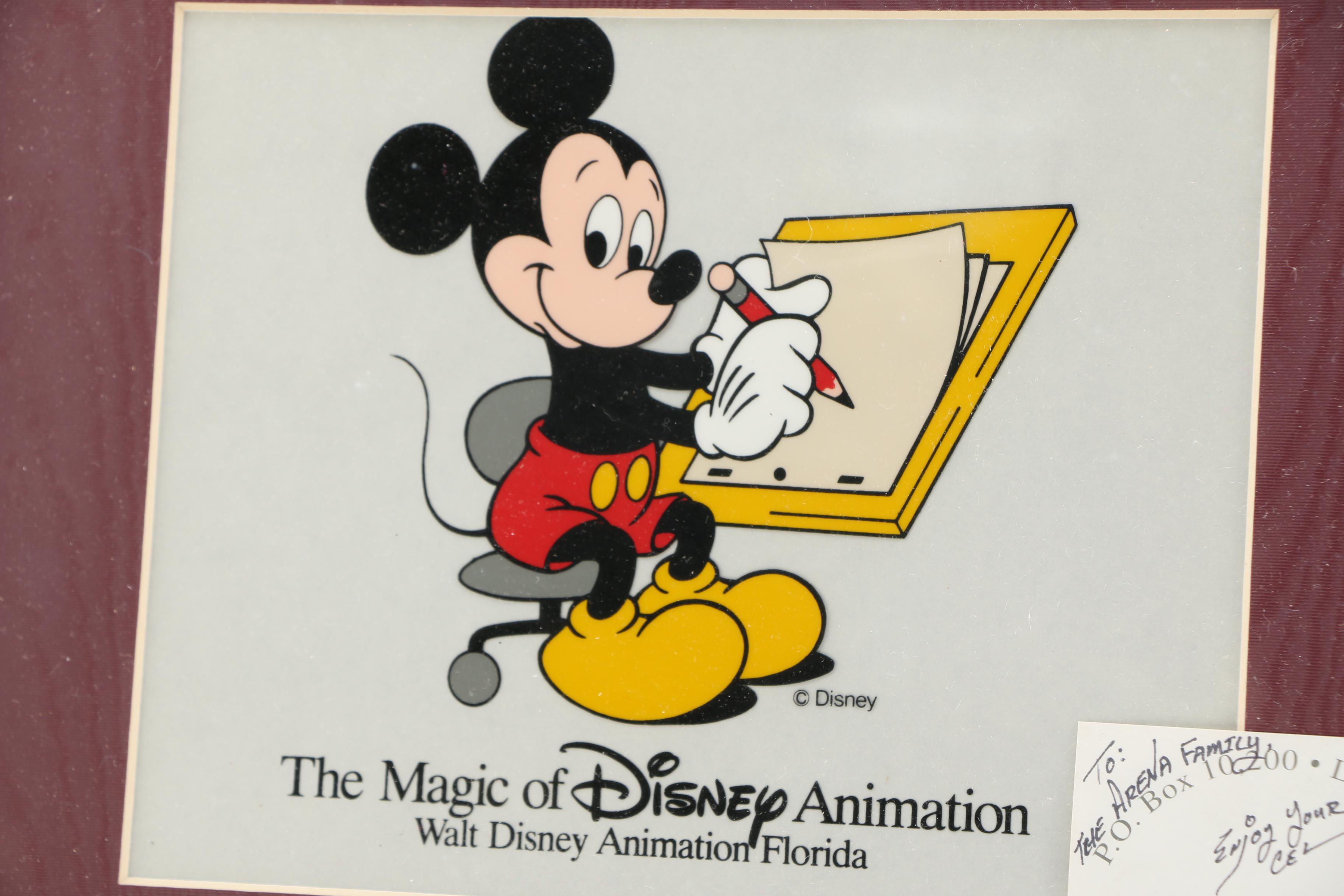 Group of Sericels of Disney Characters Including Autographs