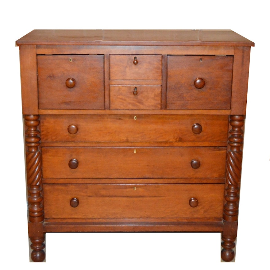 Antique Empire Style Cherry Chest of Drawers